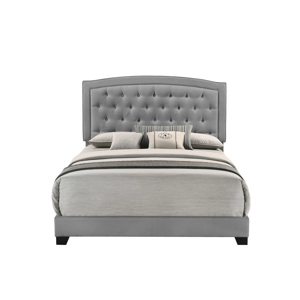 Homelegance King Upholstered Bed SH277KGRY-1 - Image 1