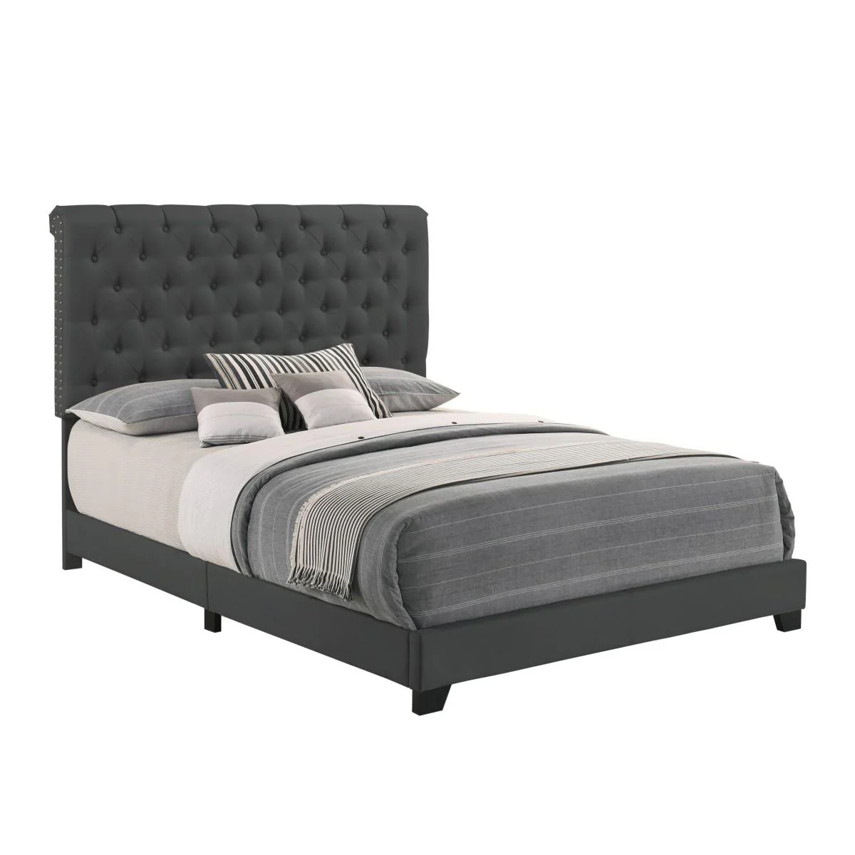 Homelegance King Upholstered Bed SH278KDGR-1 - Image 2
