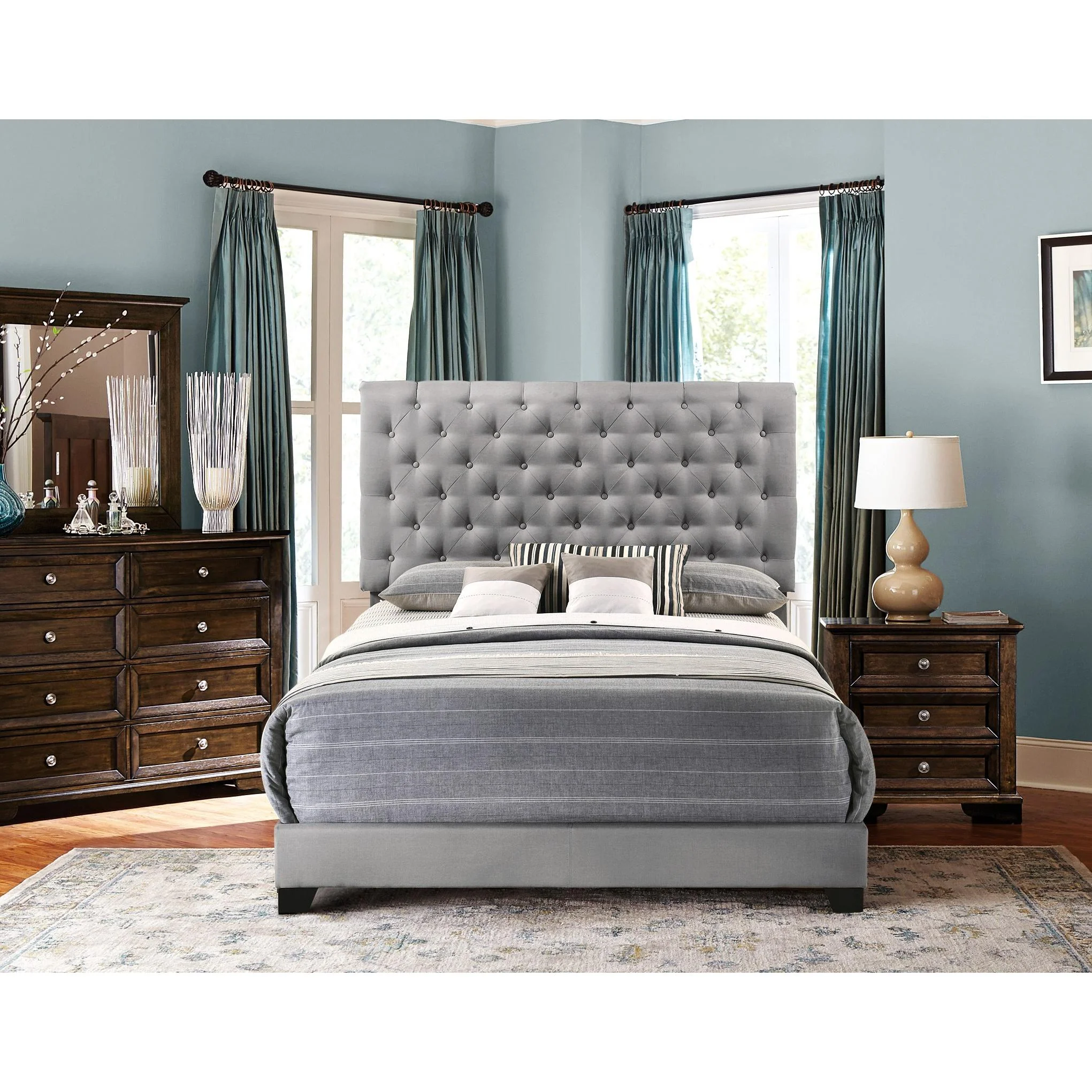 Homelegance Queen Upholstered Bed SH278GRY-1 - Image 3
