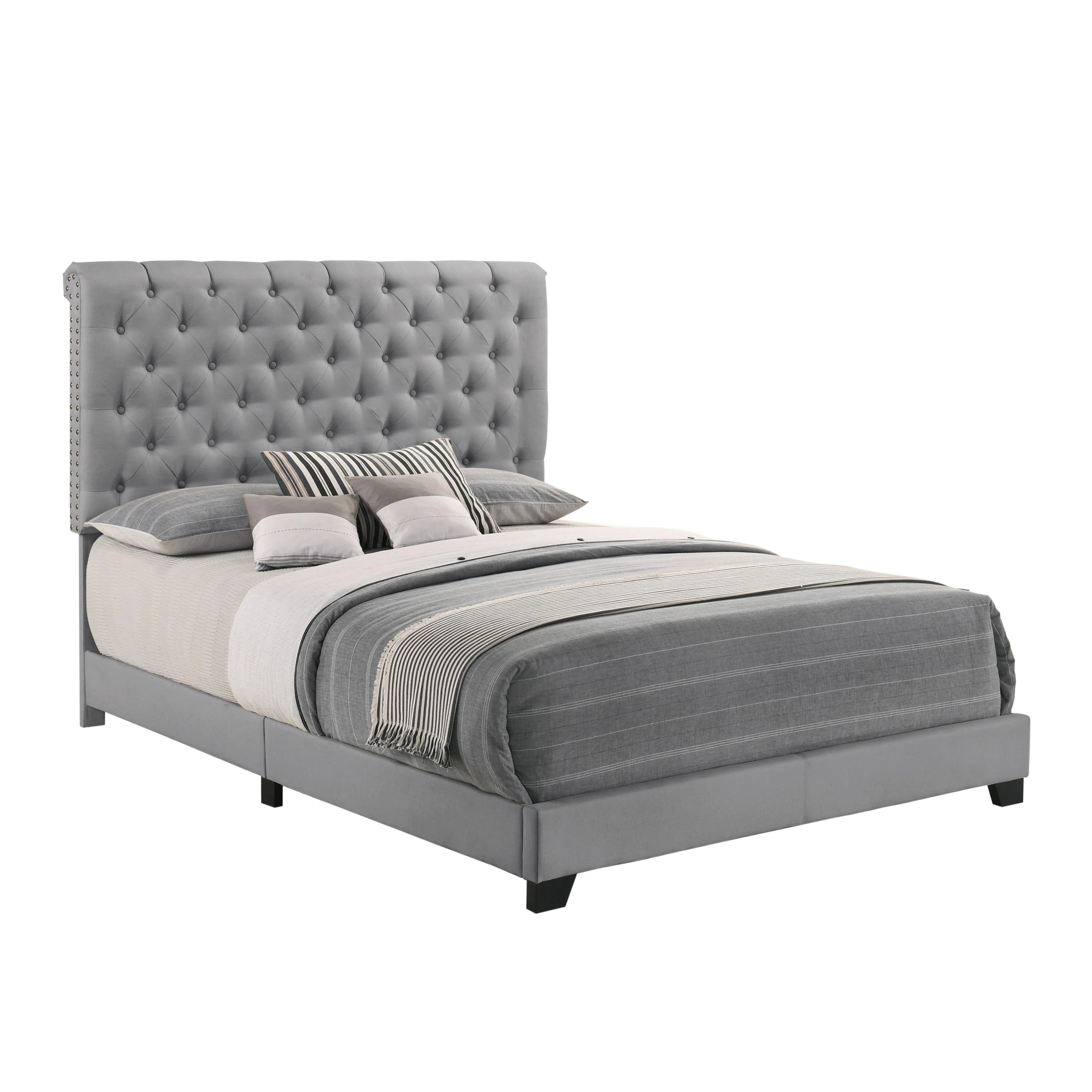 Homelegance Full Upholstered Bed SH278FGRY-1 - Image 2