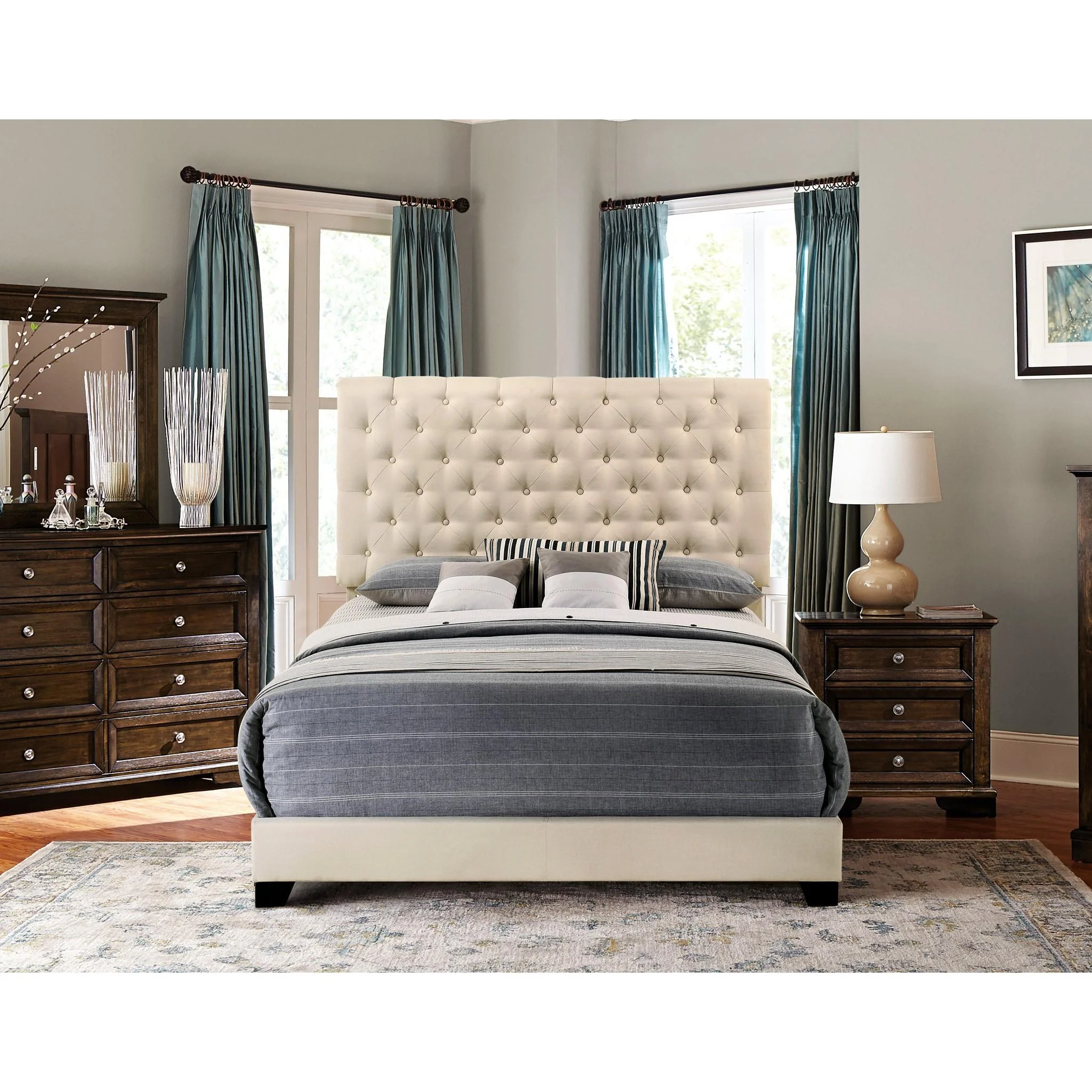 Homelegance Full Upholstered Bed SH278FBGE-1 - Image 3