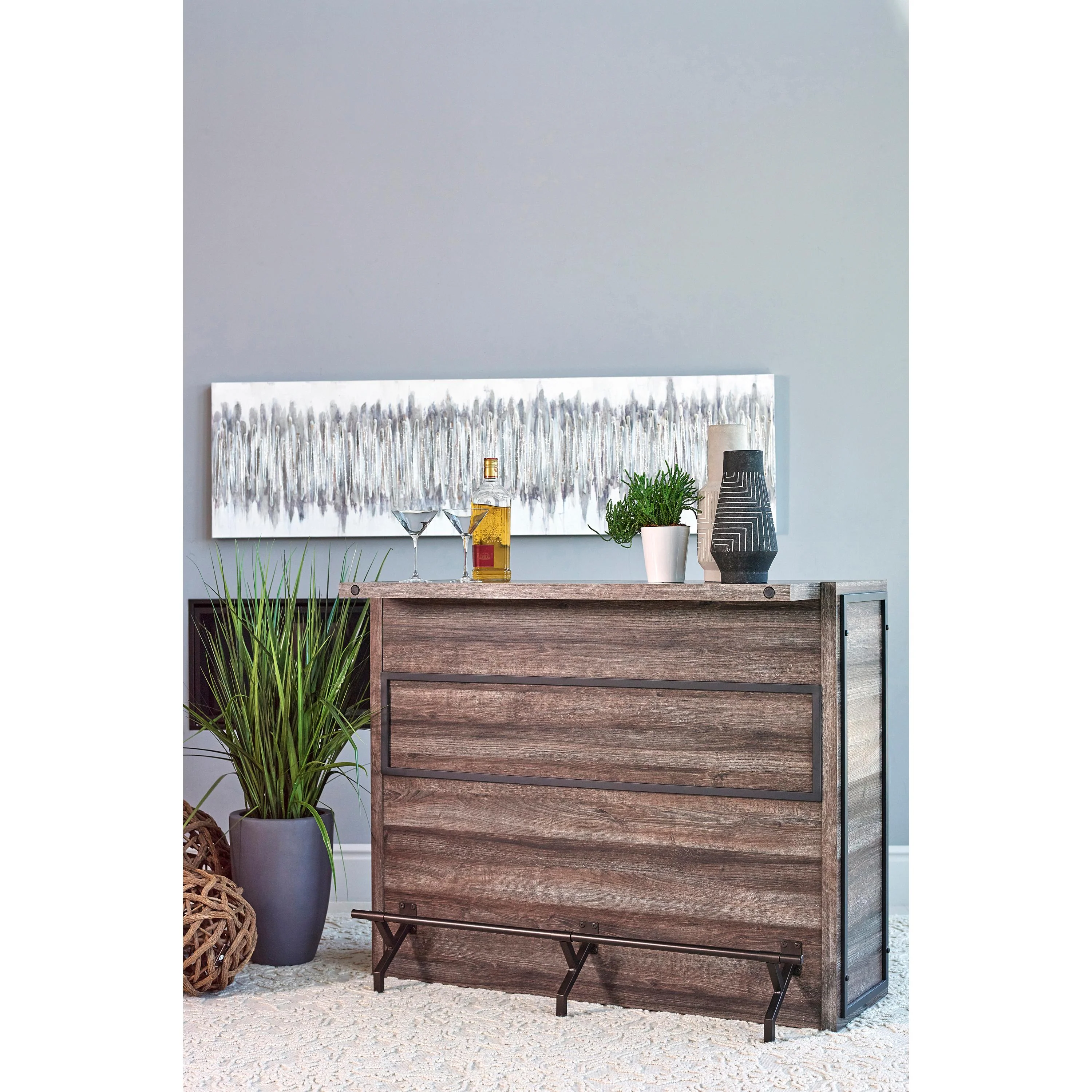 Coaster Furniture Joe 182071 5-shelf Composite Wood Home Bar Wine Cabinet - Aged Oak - Image 3