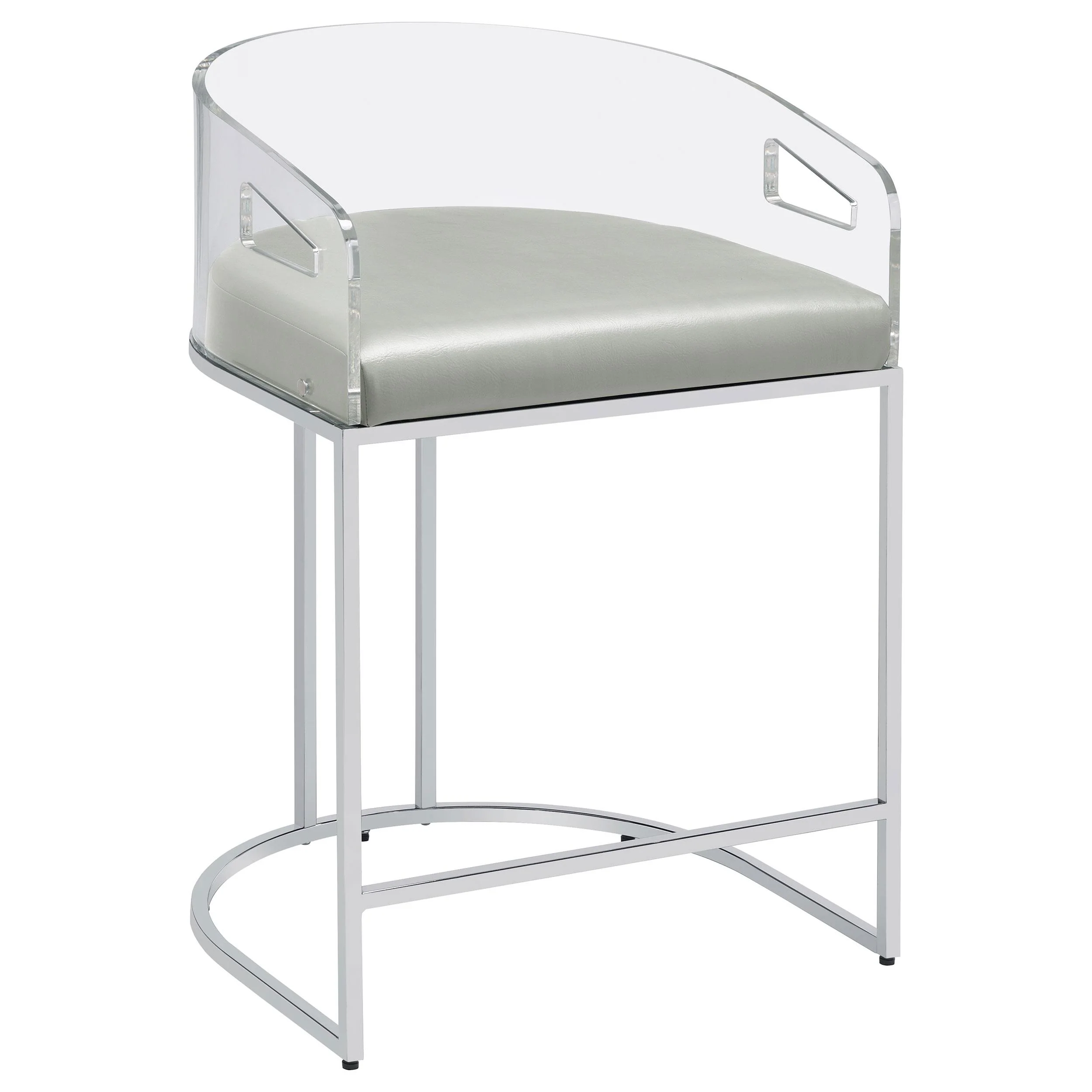 Coaster Furniture Thermosolis 183405 Clear Acrylic Counter Chair - Chrome - Image 1