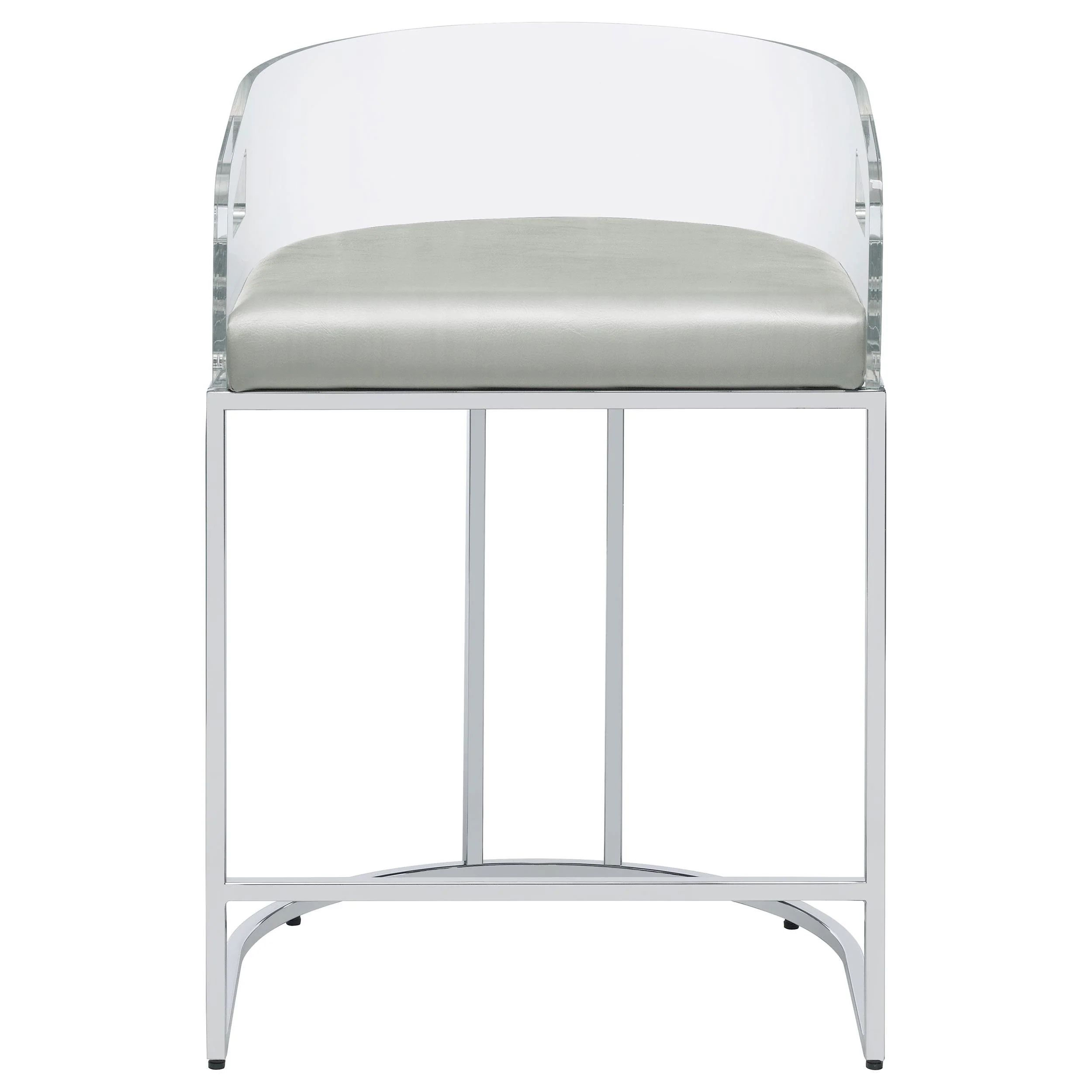 Coaster Furniture Thermosolis 183405 Clear Acrylic Counter Chair - Chrome - Image 2