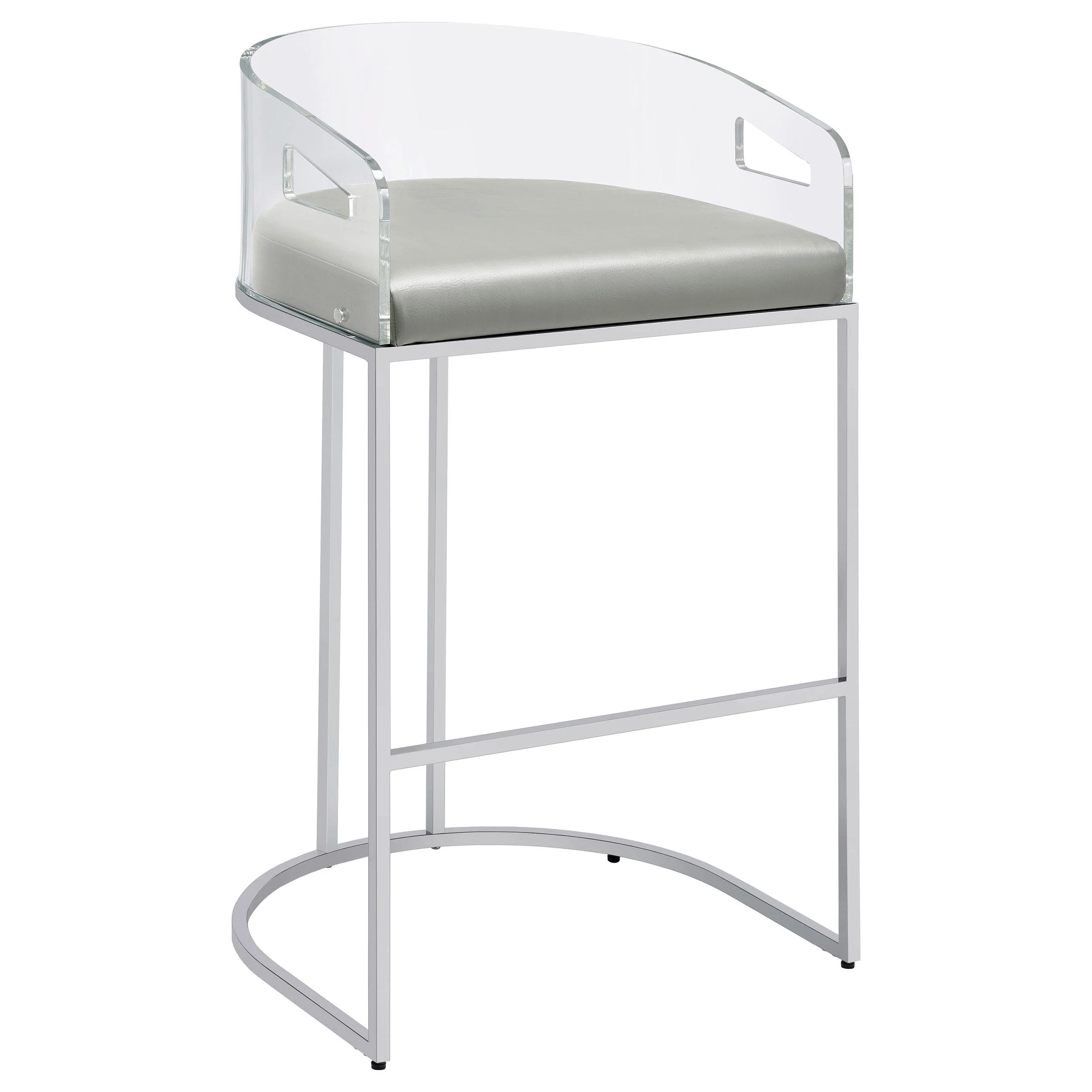 Coaster Furniture Thermosolis 183406 Clear Acrylic Bar Chair - Chrome - Image 1