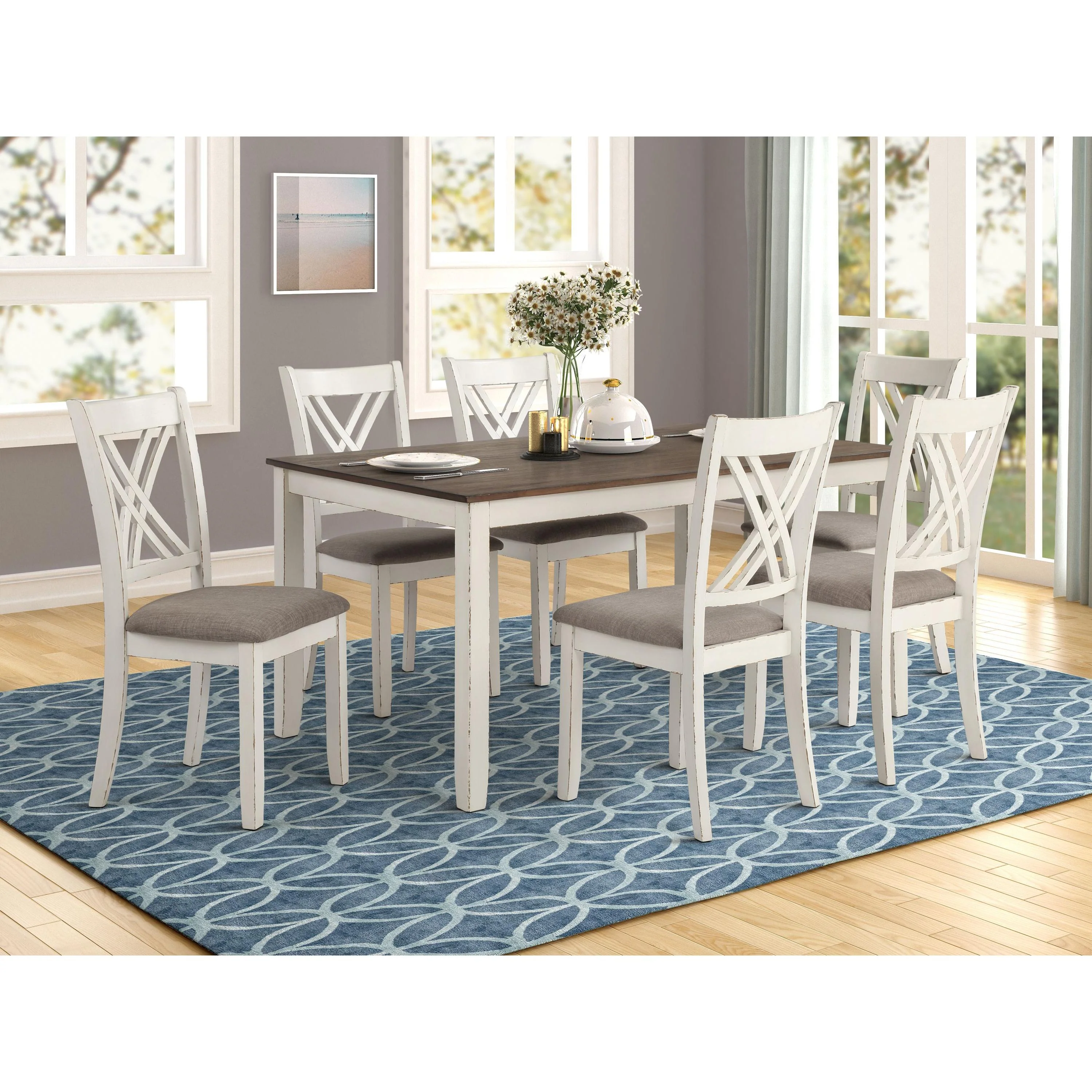Coaster Furniture Fortress 190721 7-piece Rectangular Dining Set – Vintage Vanilla