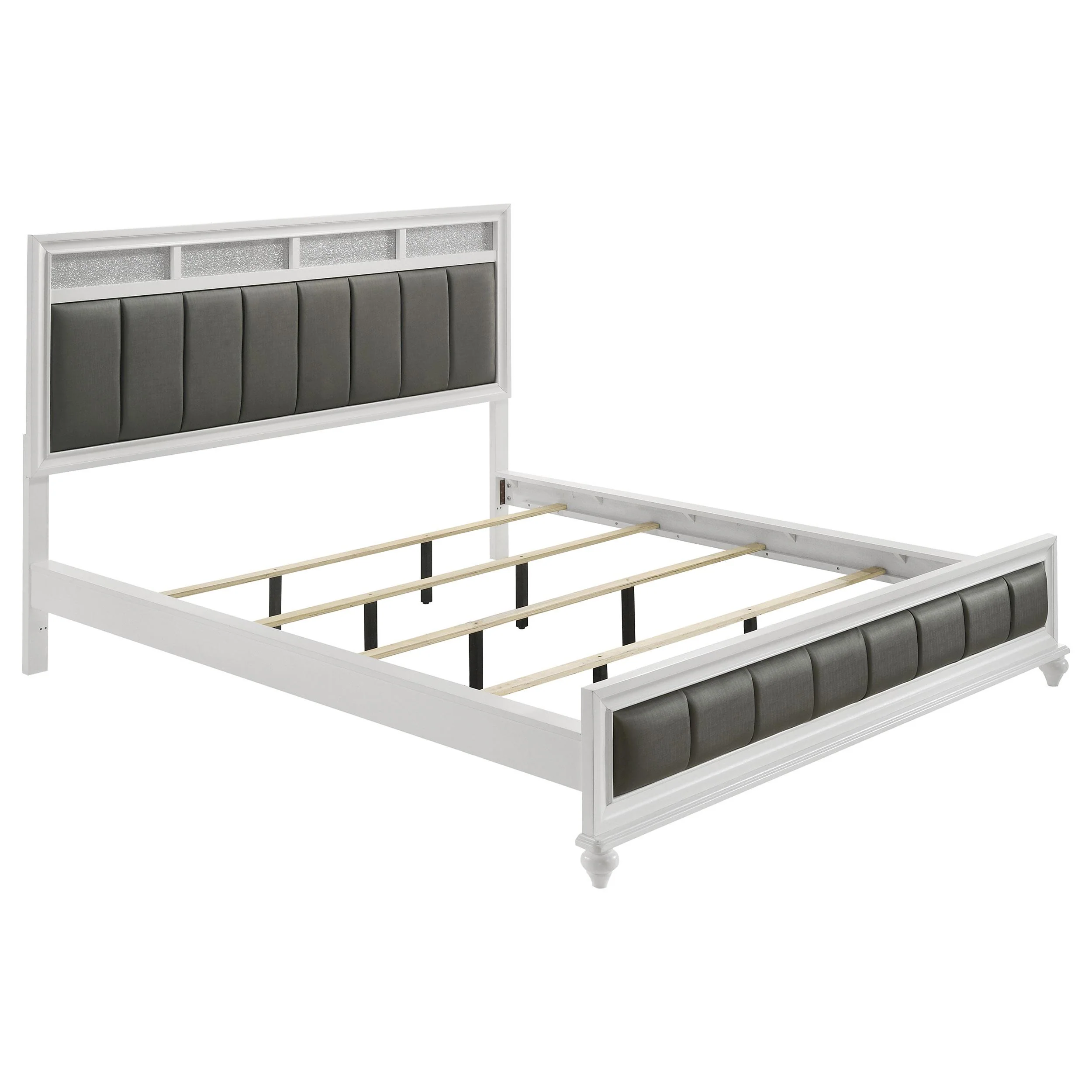 Coaster Furniture Barzini 205891KW Wood California King Panel Bed - White - Image 1