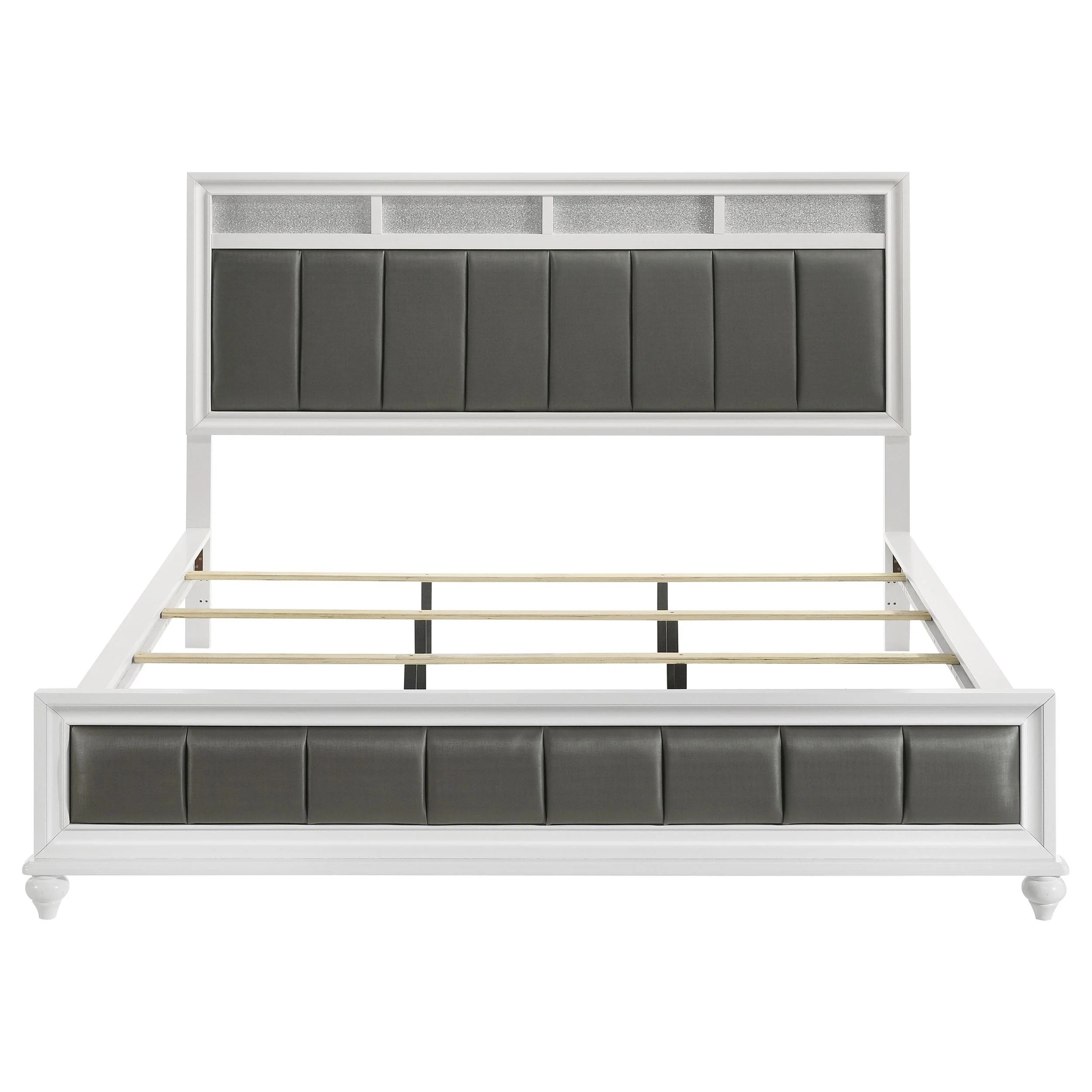Coaster Furniture Barzini 205891KW Wood California King Panel Bed - White - Image 3