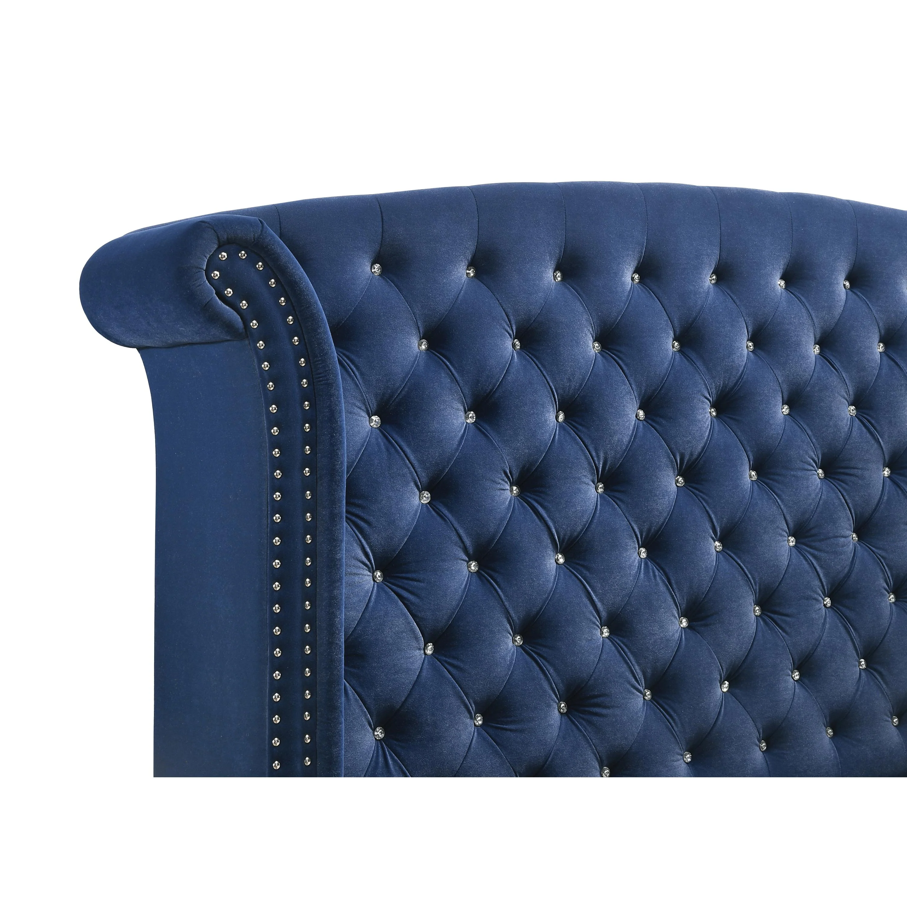 Coaster Furniture Melody 223371Q Upholstered Queen Wingback Bed - Pacific Blue - Image 2