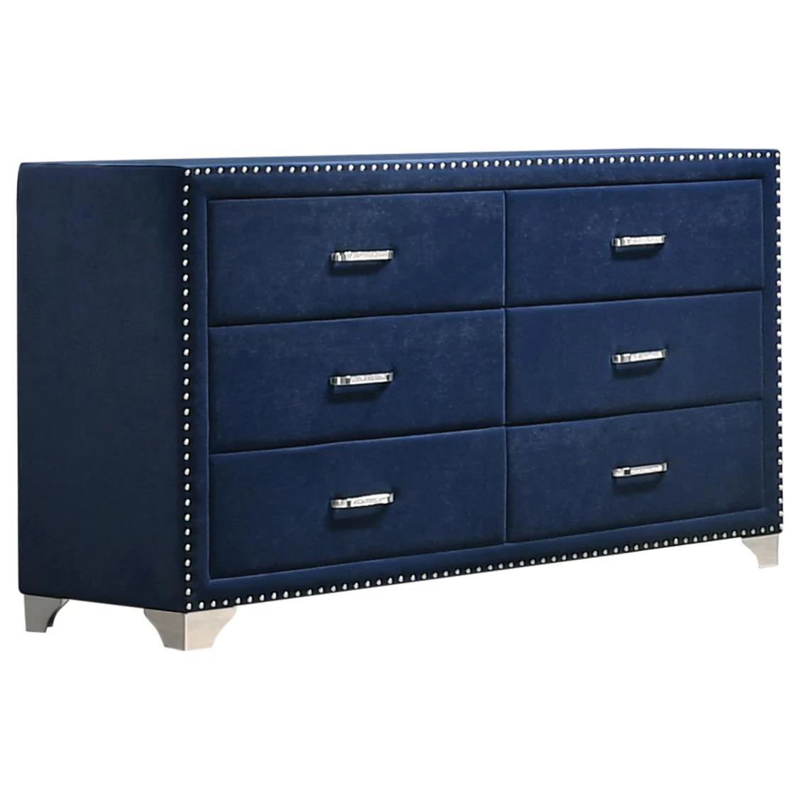 Coaster Furniture Melody 223373 6-Drawer Upholstered Dresser - Pacific Blue - Image 1