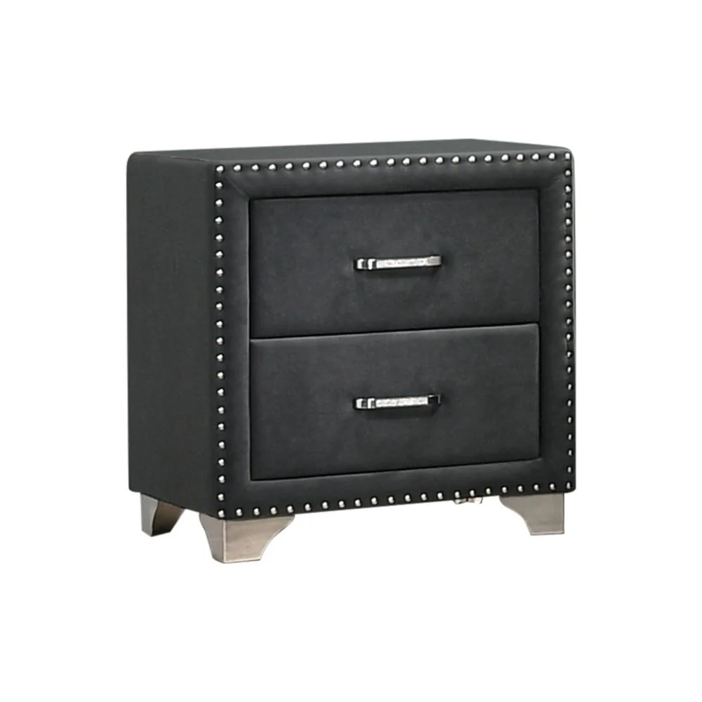 Coaster Furniture Melody 223382 Upholstered 2-Drawer Nightstand - Grey - Image 1