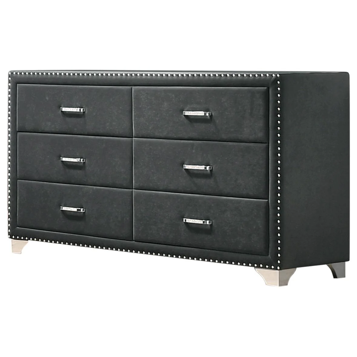 Coaster Furniture Melody 223383 6-Drawer Upholstered Dresser - Grey - Image 1