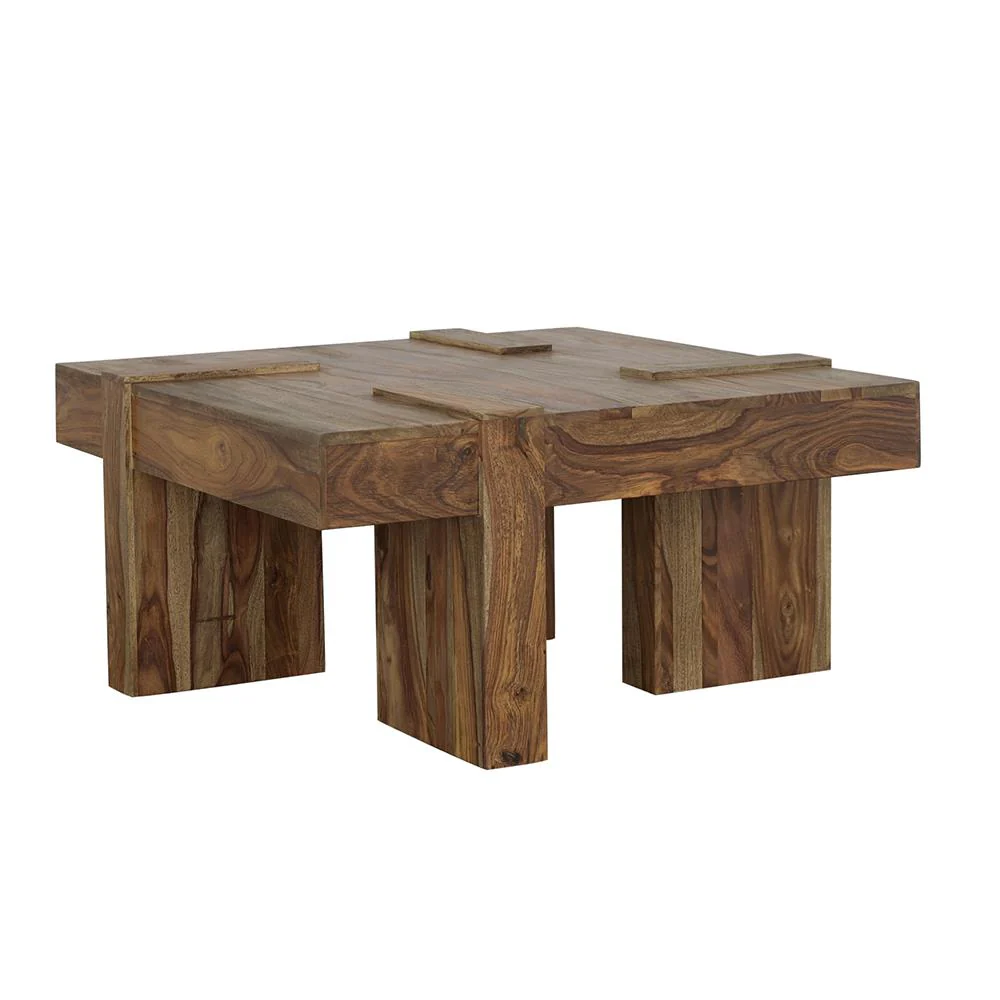 Coaster Furniture Samira 724138 Square Solid Wood Coffee Table - Natural Sheesham - Image 1