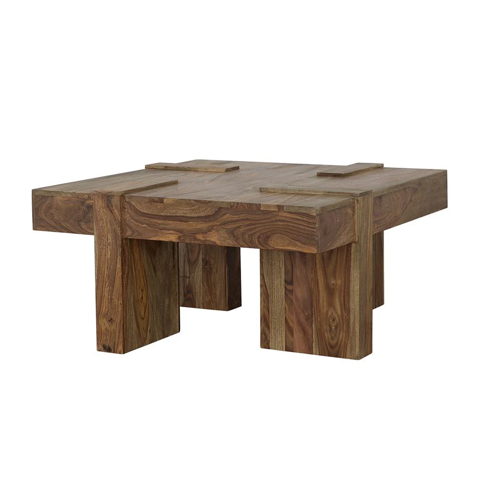 Coaster Furniture Samira 724138 Square Solid Wood Coffee Table - Natural Sheesham - Image 3