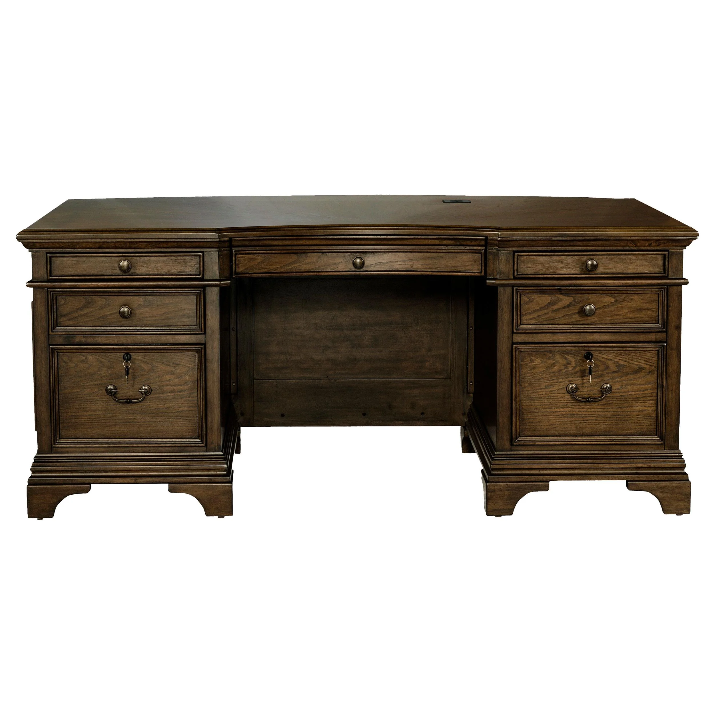 Coaster Furniture Hartshill 881281 72-inch 7-Drawer Executive Desk - Burnished Oak - Image 3