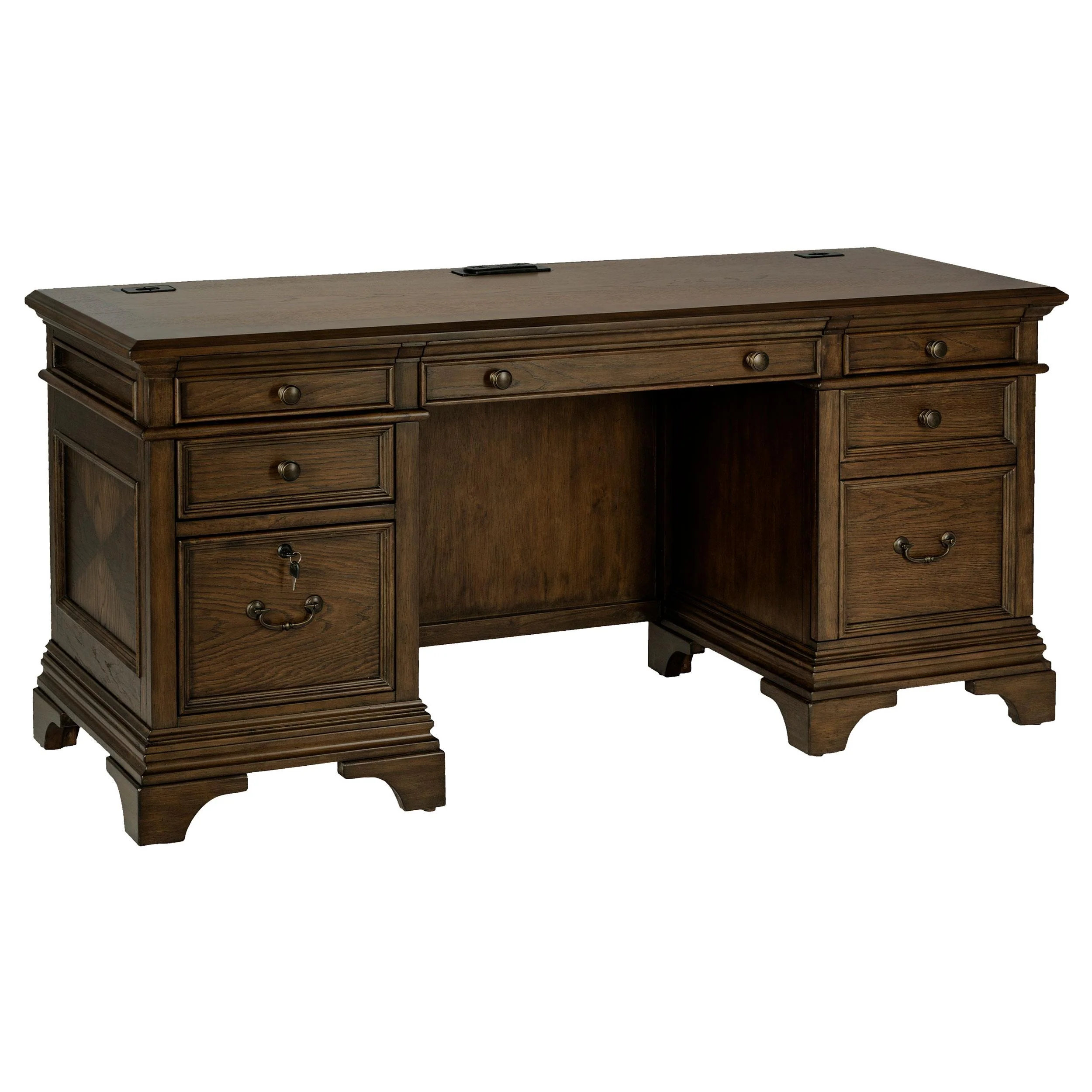 Coaster Furniture Hartshill 881282 66-inch 5-Drawer Credenza Office Desk – Burnish Oak