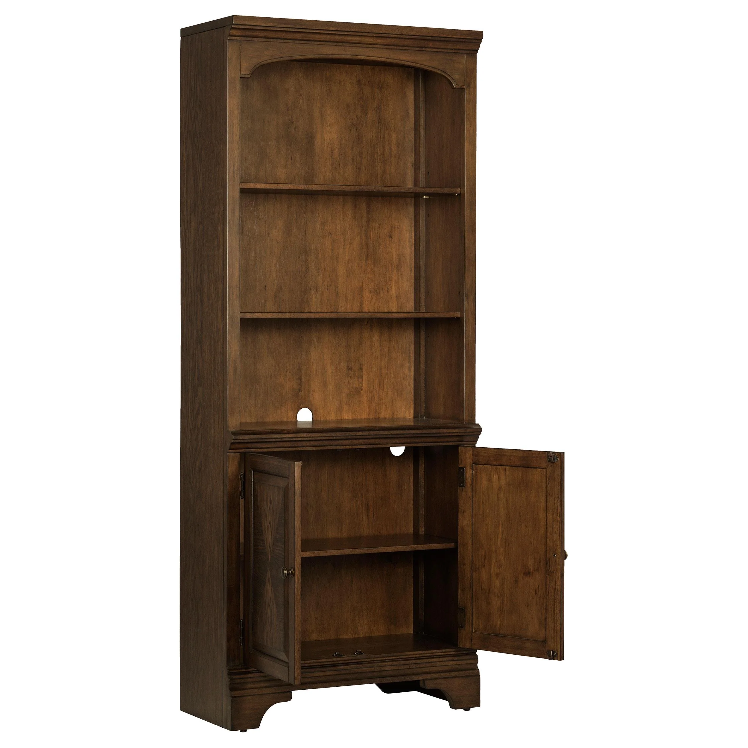Coaster Furniture Hartshill 881286 78-inch 3-shelf Cabinet Bookcase - Burnished Oak - Image 2