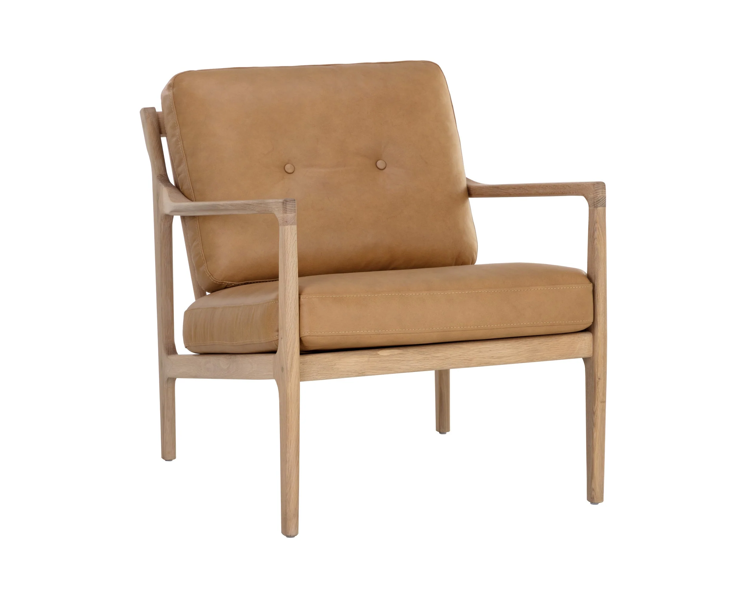 Gilmore Lounge Chair – Light Oak – Sahara Camel Leather