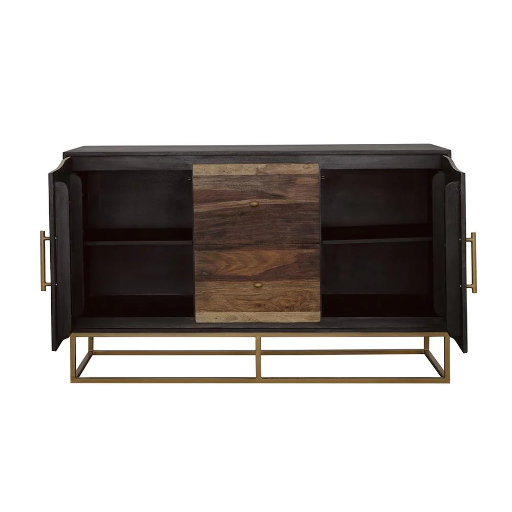 Coaster Furniture Zara 953466 2-door 57" Wood Accent Storage Cabinet - Black Walnut - Image 3