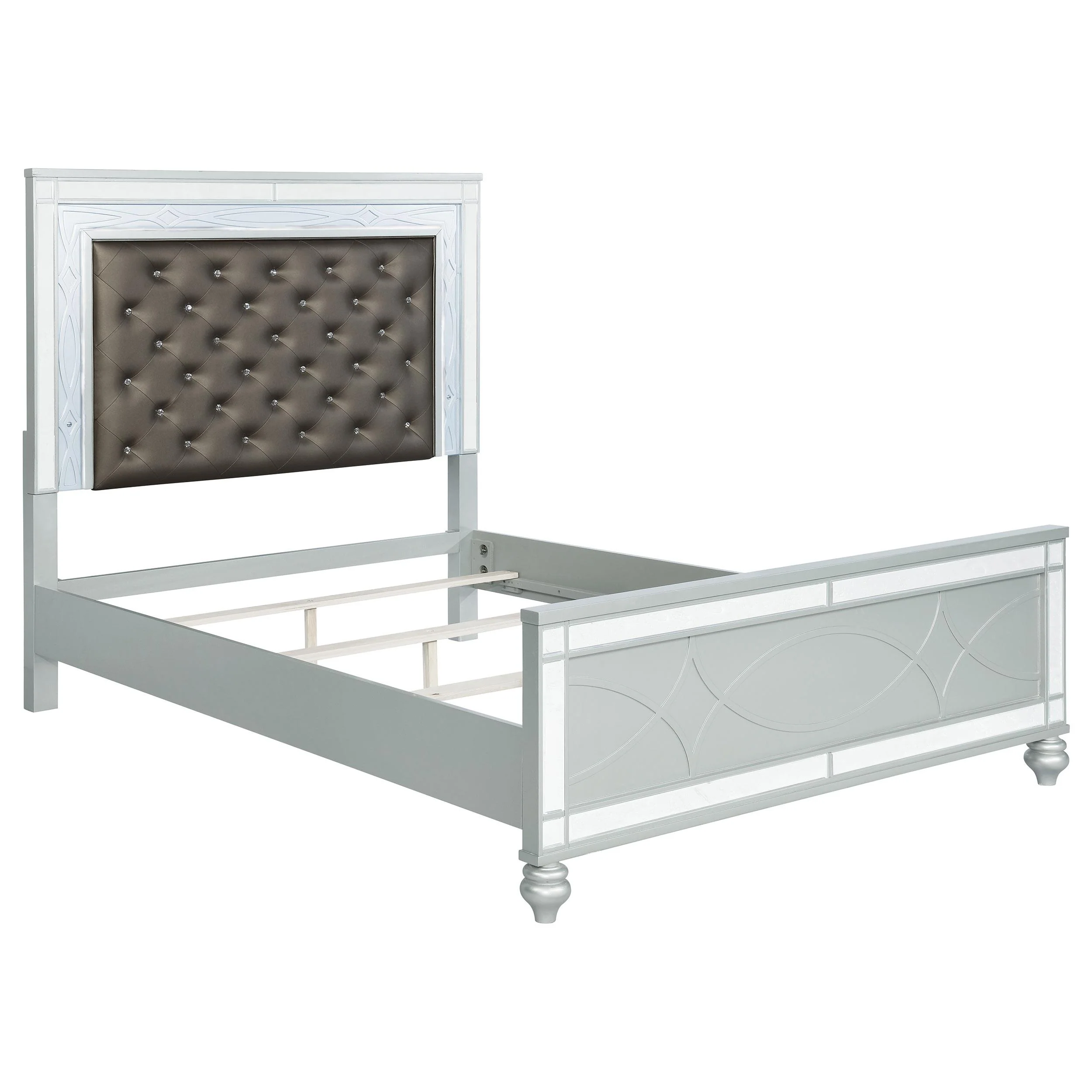 Coaster Furniture Gunnison 223211KW Wood California King LED Panel Bed - Silver Metallic - Image 1