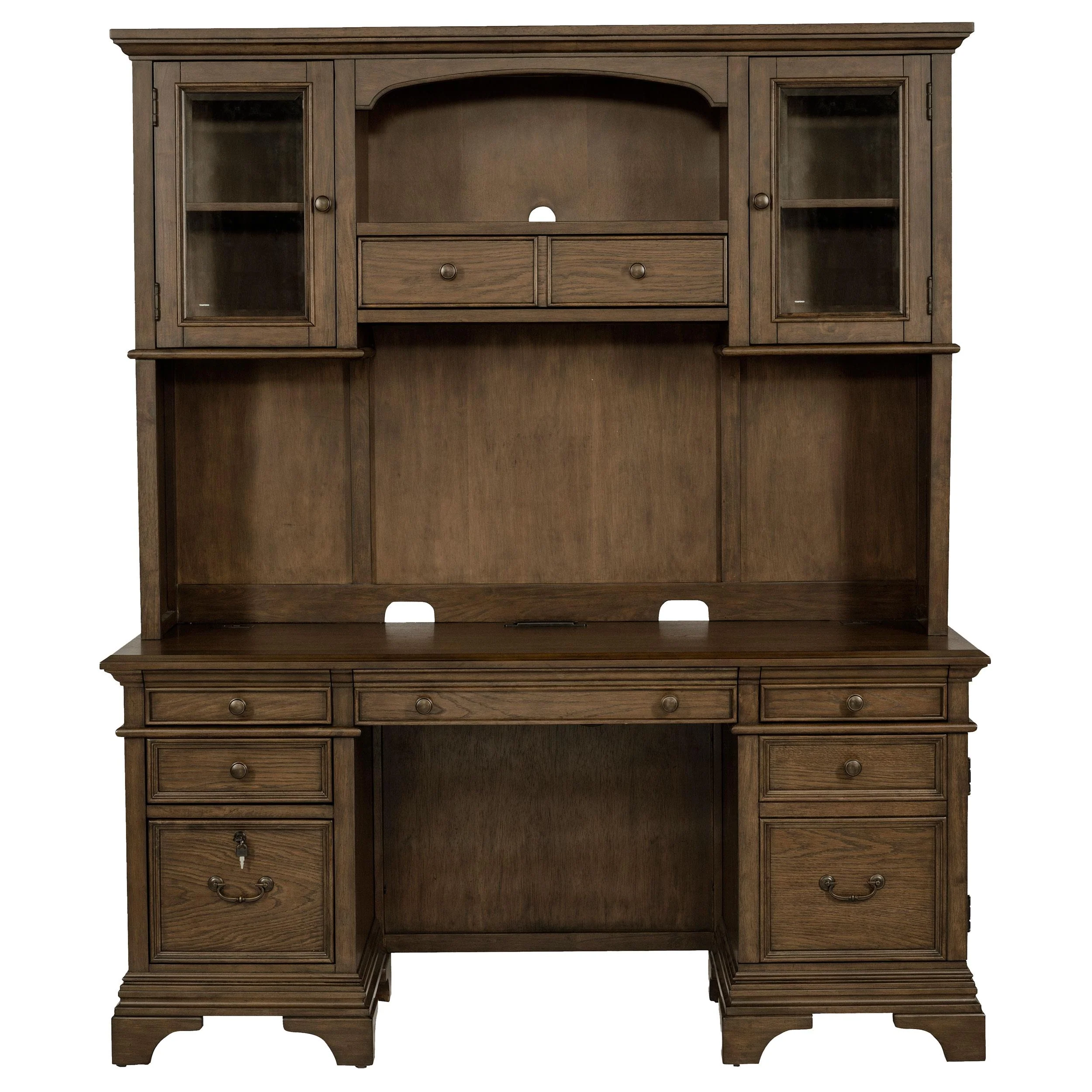 Coaster Furniture Hartshill 881283 66-inch 5-Drawer Credenza with Hutch - Burnished Oak - Image 3
