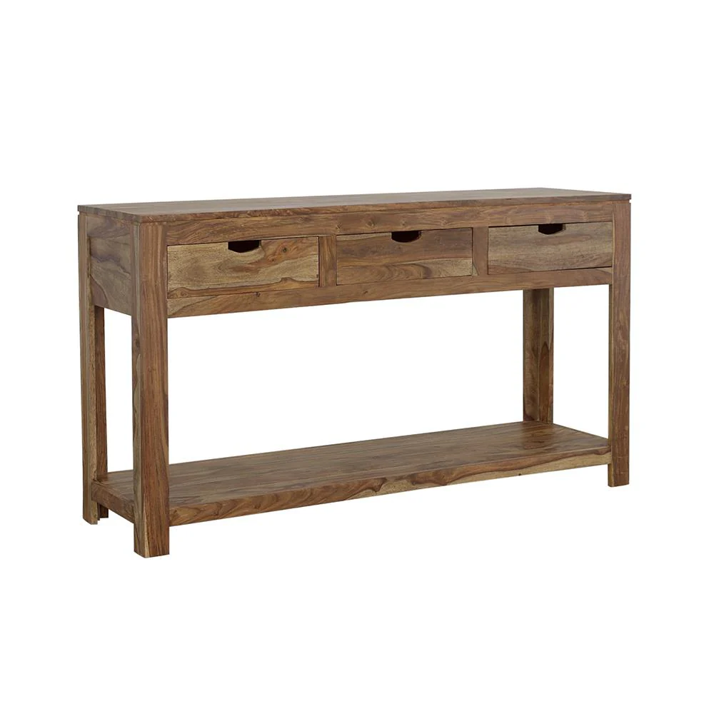 Coaster Furniture Esther 952853 3-Drawer Wood Console Table - Natural Sheesham - Image 2
