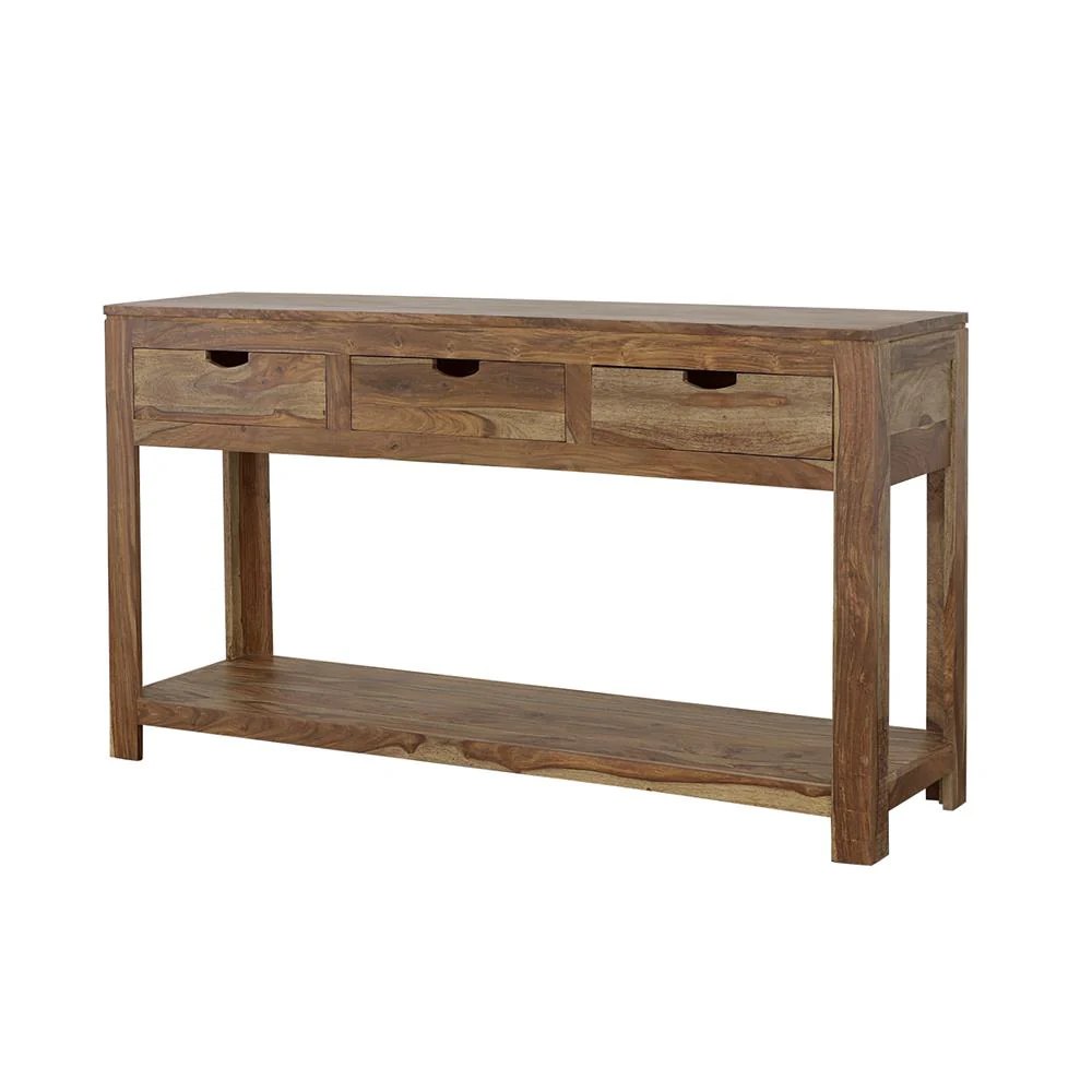 Coaster Furniture Esther 952853 3-Drawer Wood Console Table - Natural Sheesham - Image 3