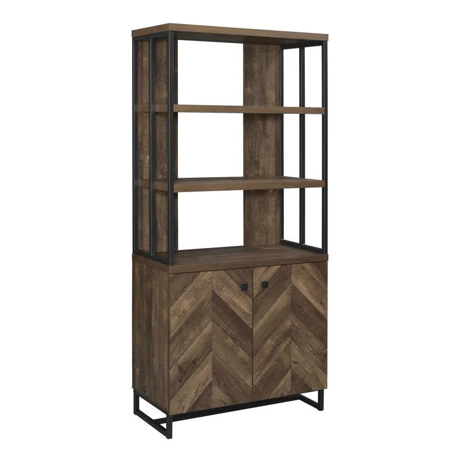 Coaster Furniture Millbrook 882093 71-inch 2-door Storage Bookshelf - Rustic Oak - Image 1