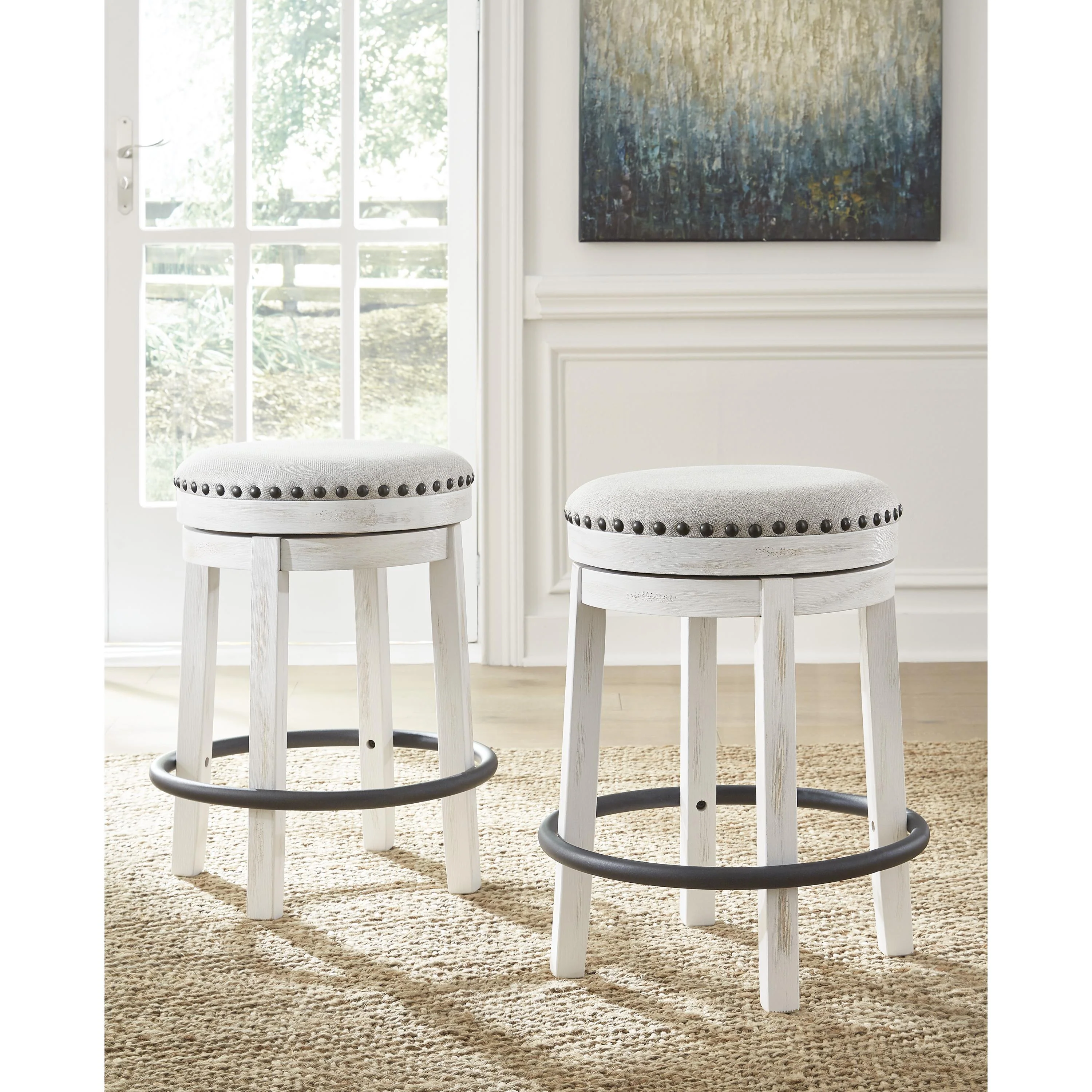 Signature Design by Ashley Valebeck D546-324 Upholstered Swivel Stool - Image 3