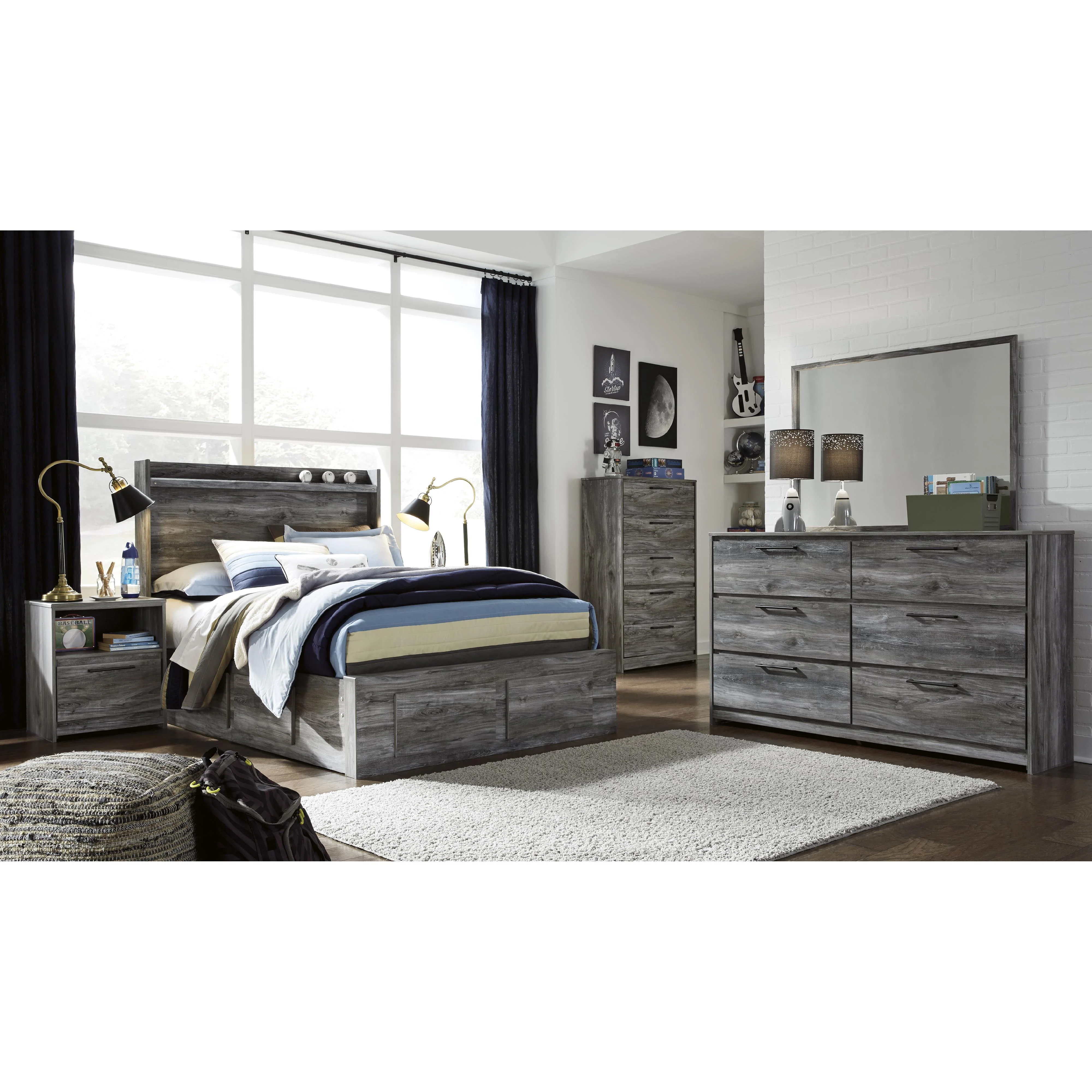 Signature Design by Ashley Baystorm B221B27 Full Panel Bed with 6 Storage Drawers - Image 2