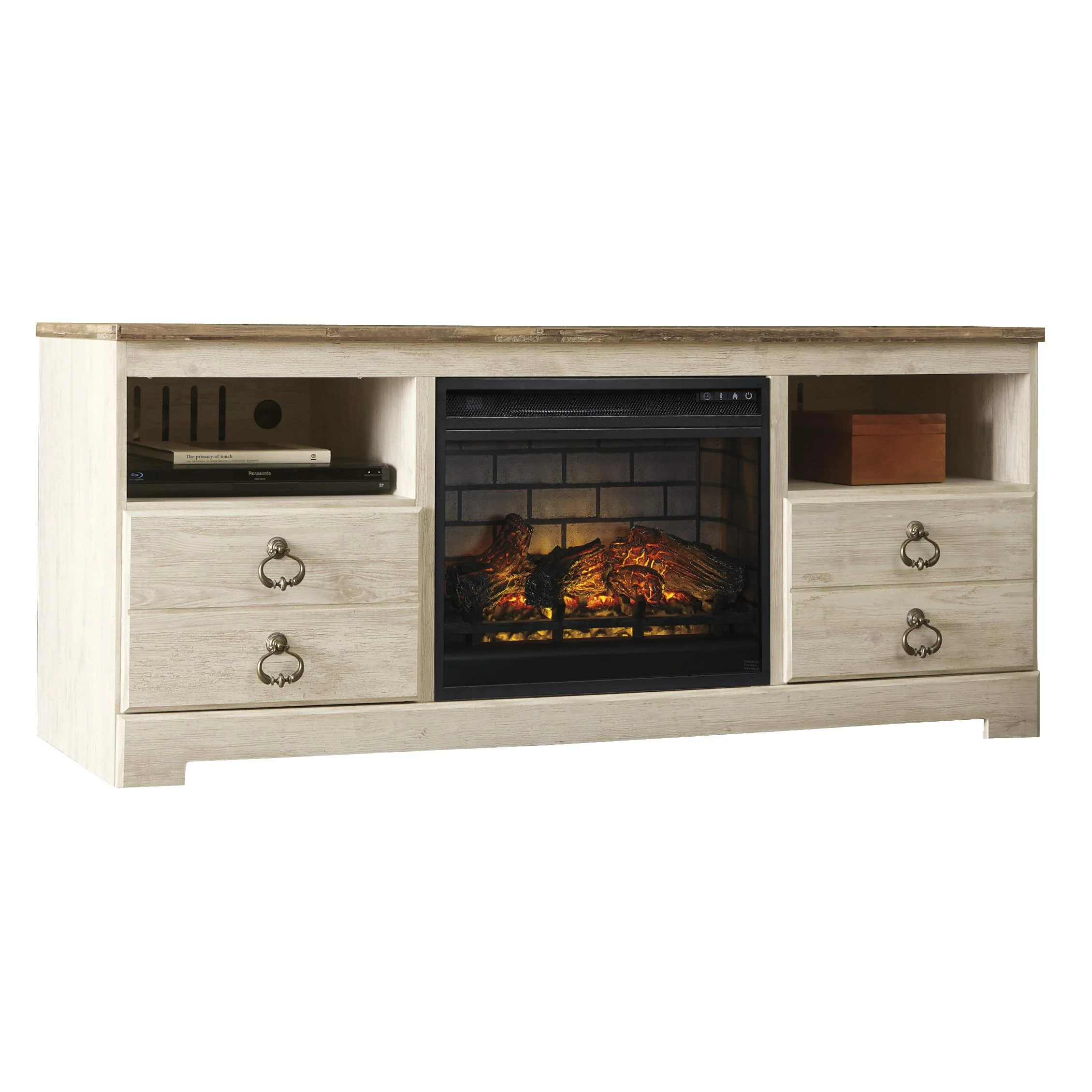 Signature Design by Ashley Willowton W267W8 64" TV Stand with Electric Fireplace - Image 1