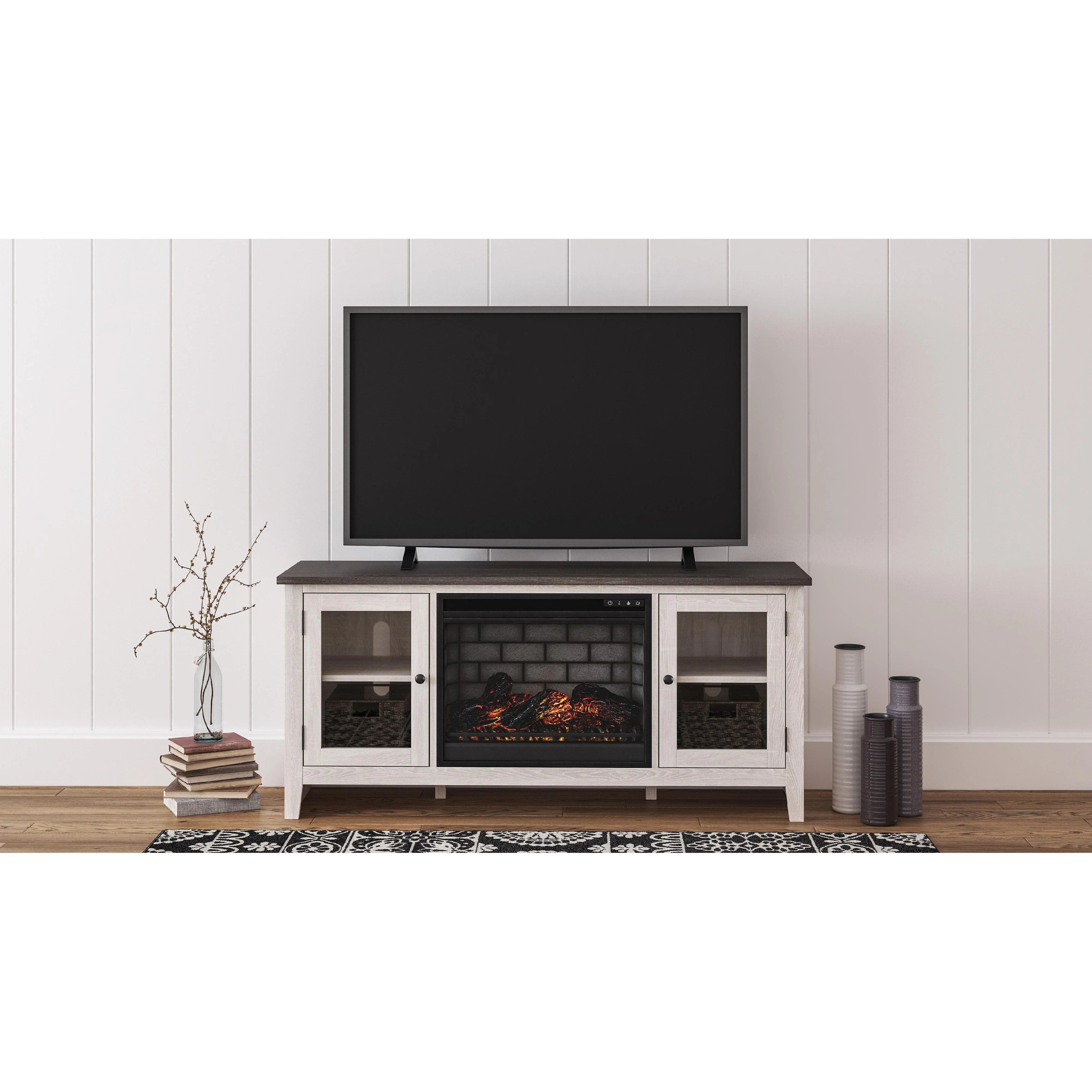 Signature Design by Ashley Dorrinson W287W3 60" TV Stand with Electric Fireplace - Image 2