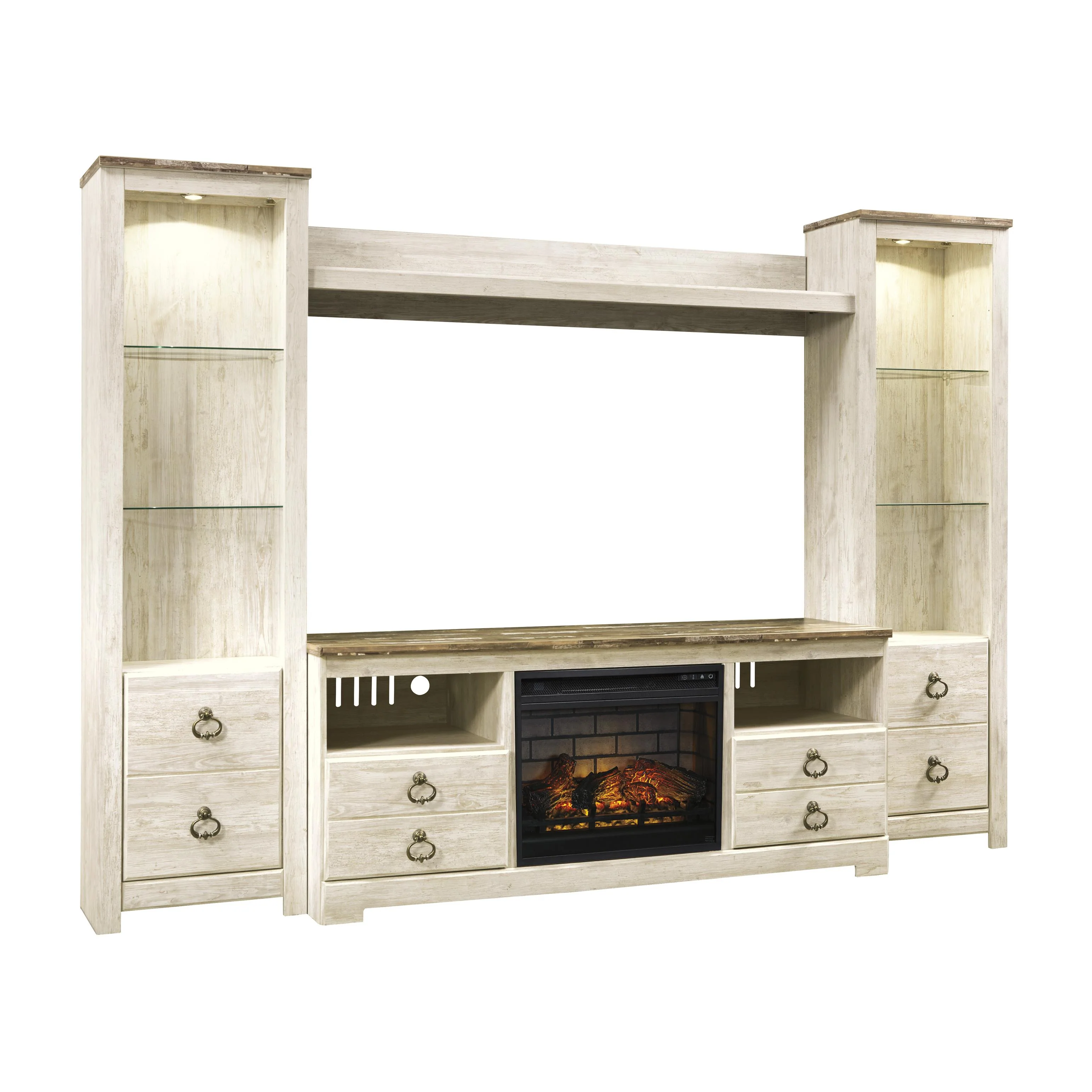 Signature Design by Ashley Willowton W267W9 4 pc Entertainment Center with Electric Fireplace - Image 1