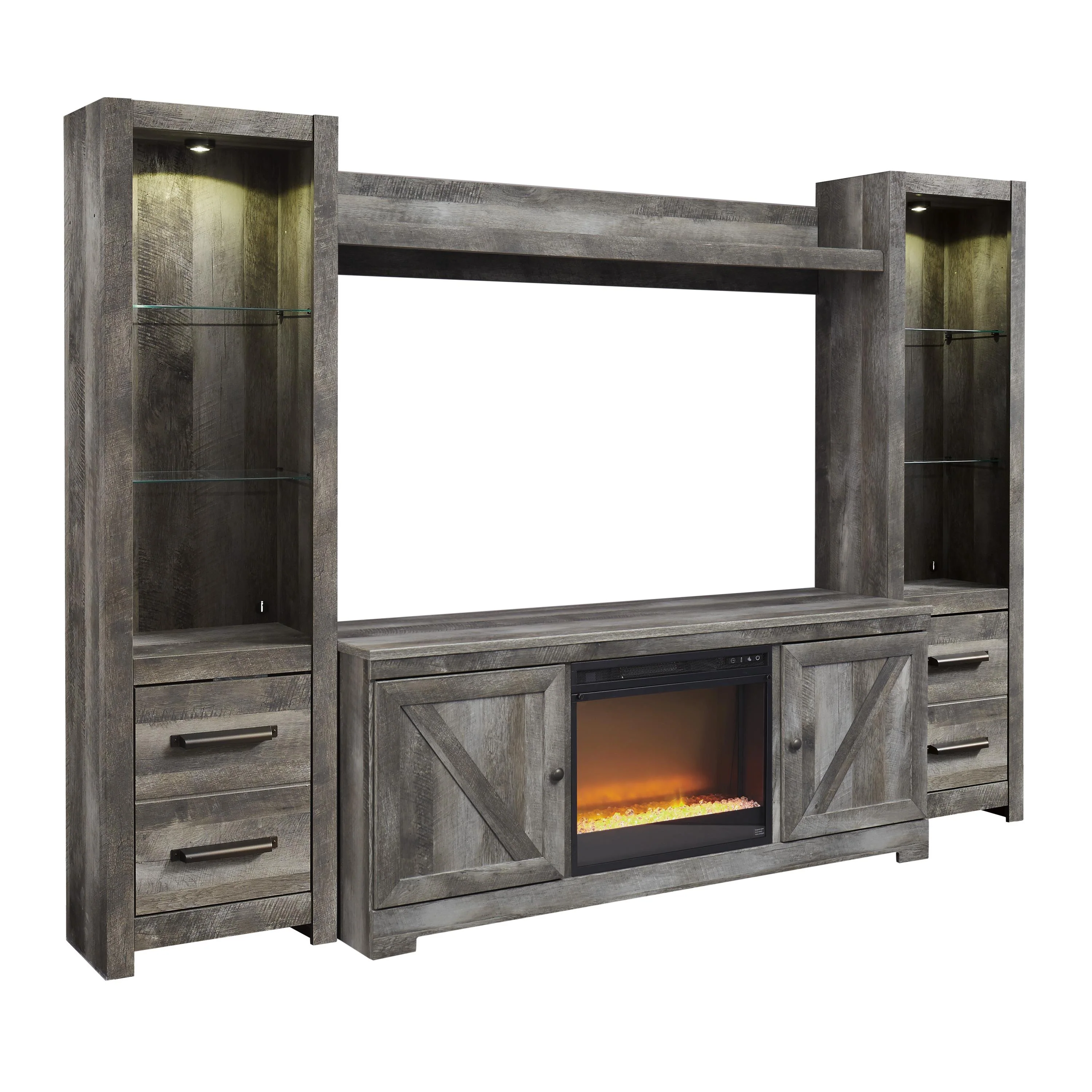 Signature Design by Ashley Wynnlow W440W5 4 pc Entertainment Center with Electric Fireplace - Image 1
