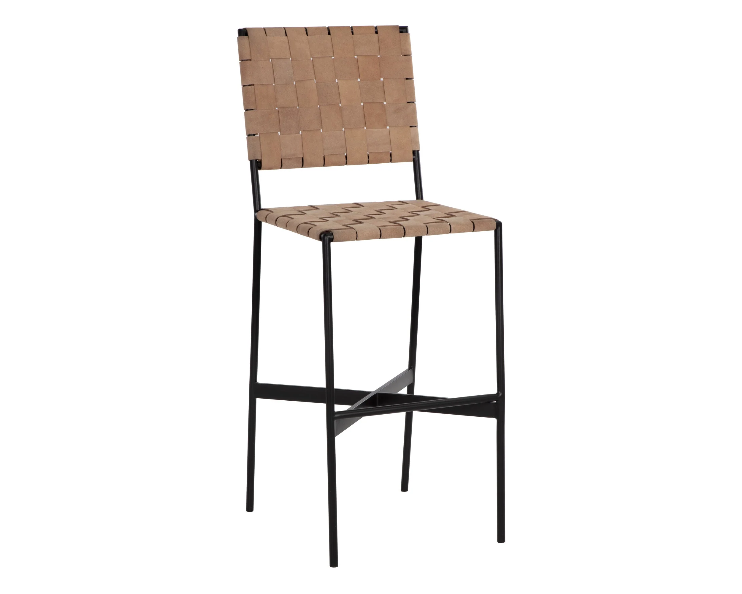 Omari Barstool – Suede Light Tan Leather
