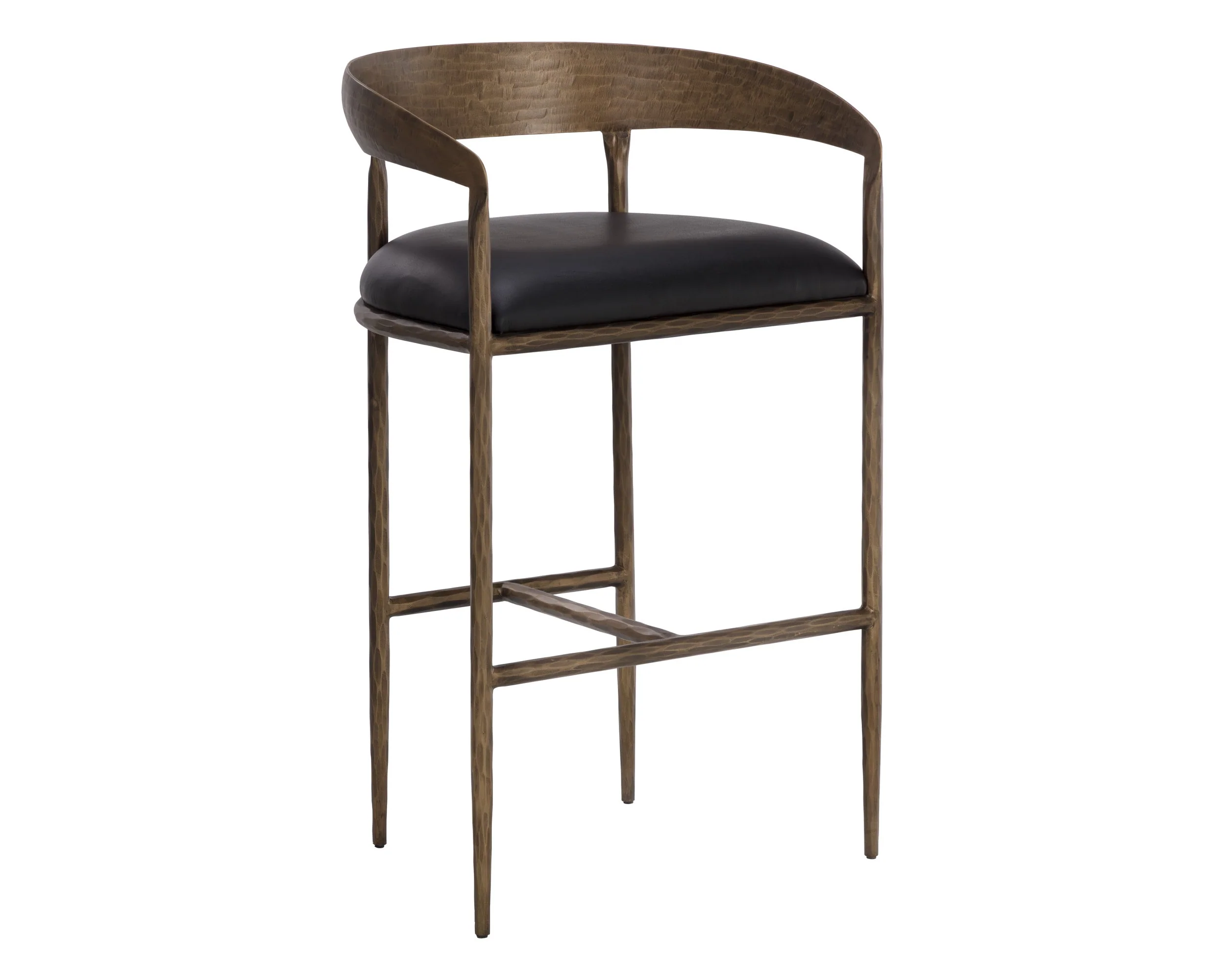 Zanatta Barstool – Charcoal Black Leather