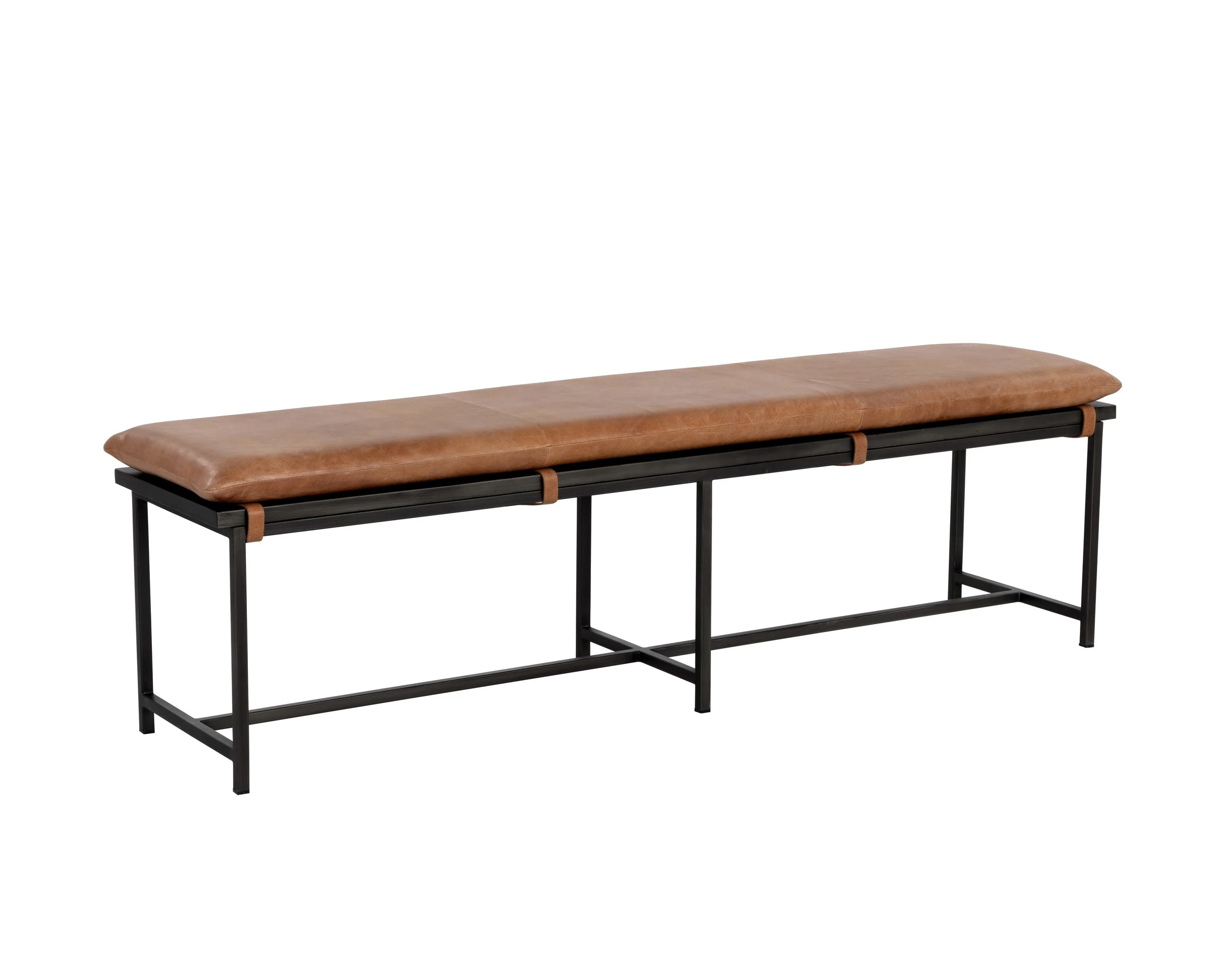 Zancor Bench – Gunmetal – Tan Leather