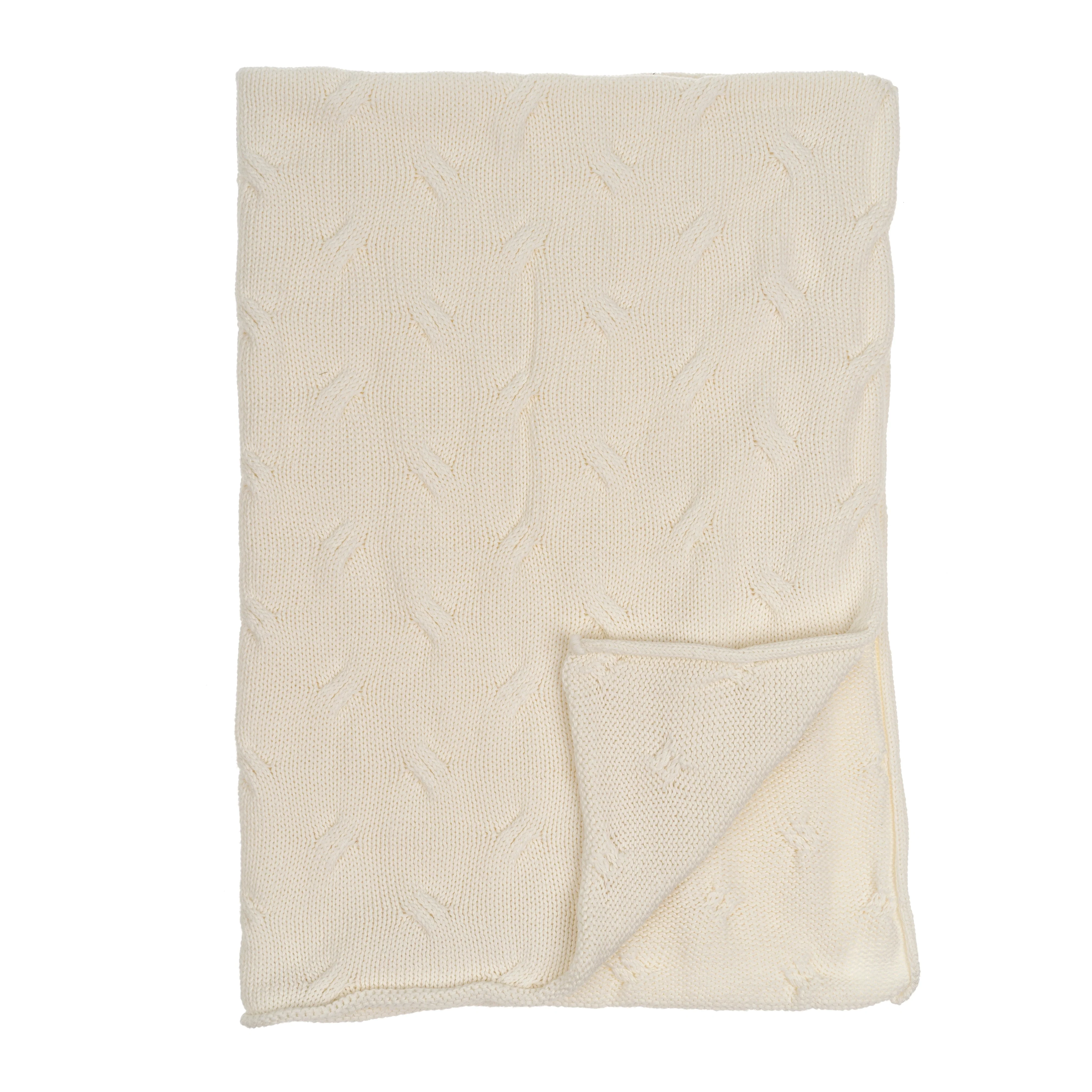 Billie Knit Baby Blanket, White - Image 1