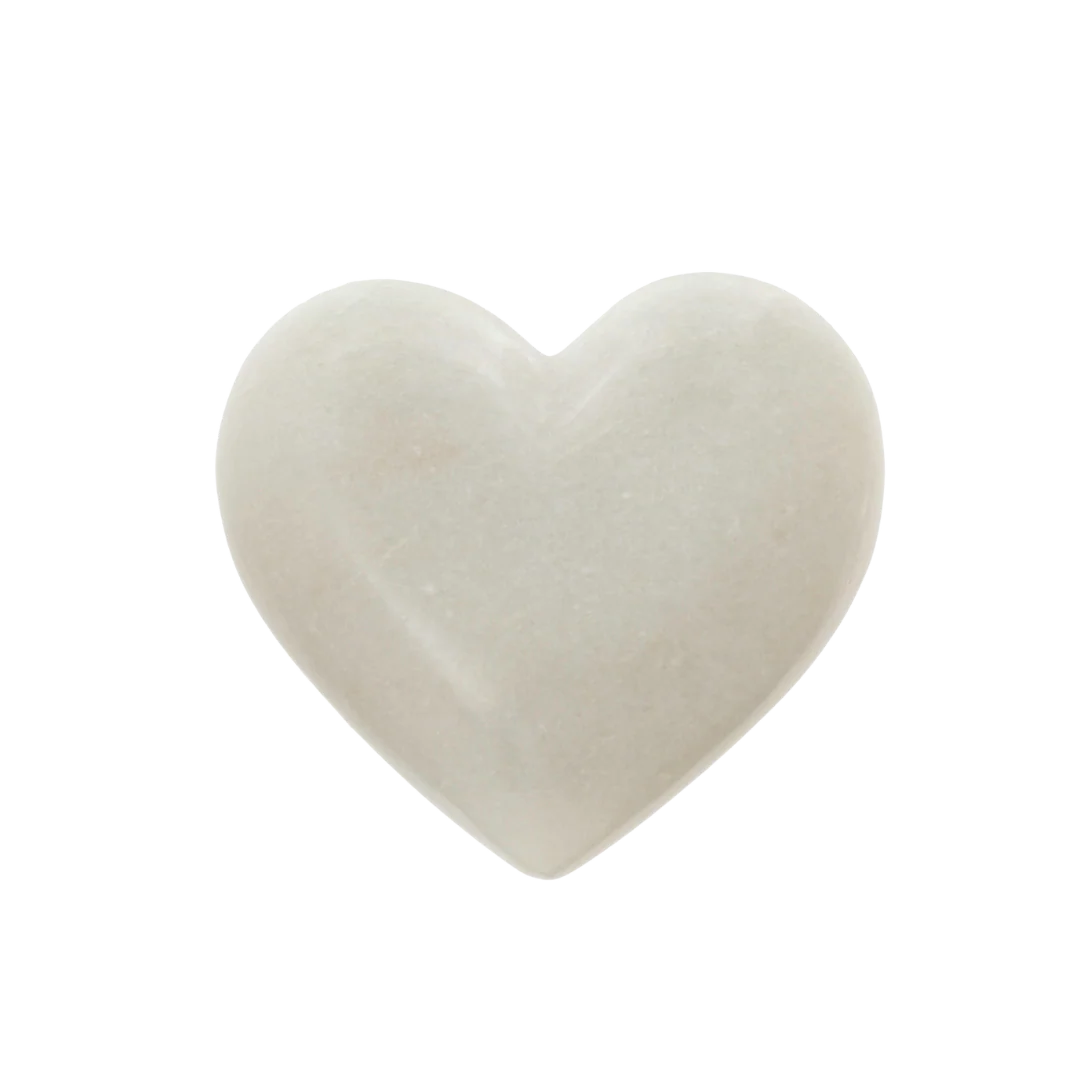 White Marble Heart L - Image 1