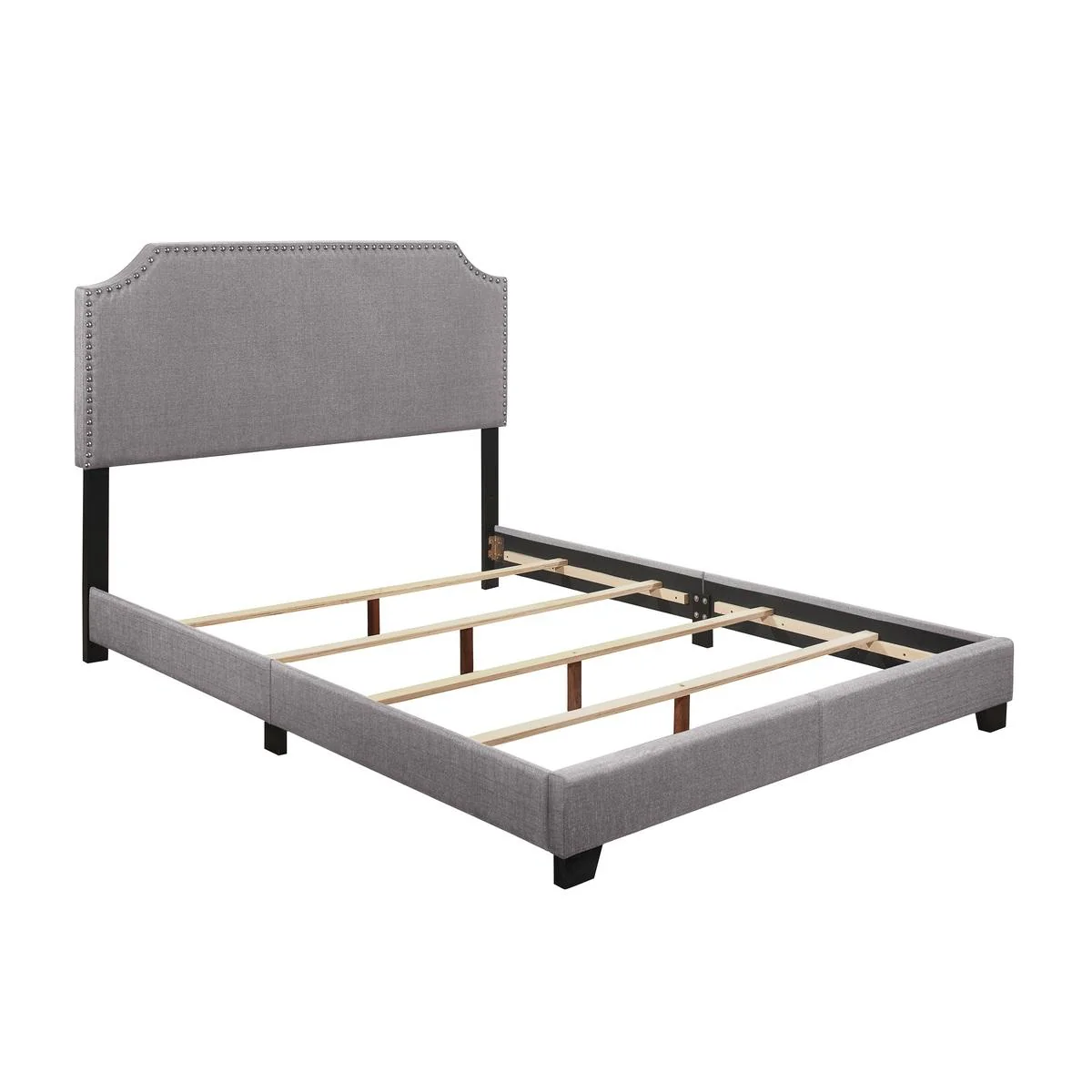 Homelegance Full Upholstered Platform Bed SH235FGRY-1 - Image 1