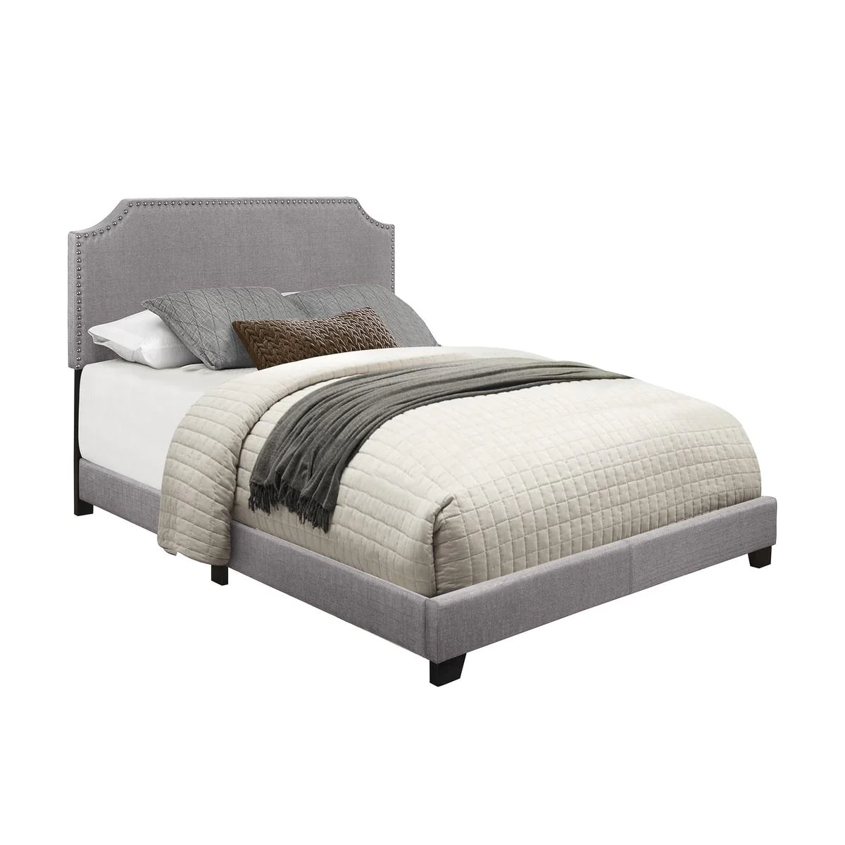 Homelegance Full Upholstered Platform Bed SH235FGRY-1 - Image 2