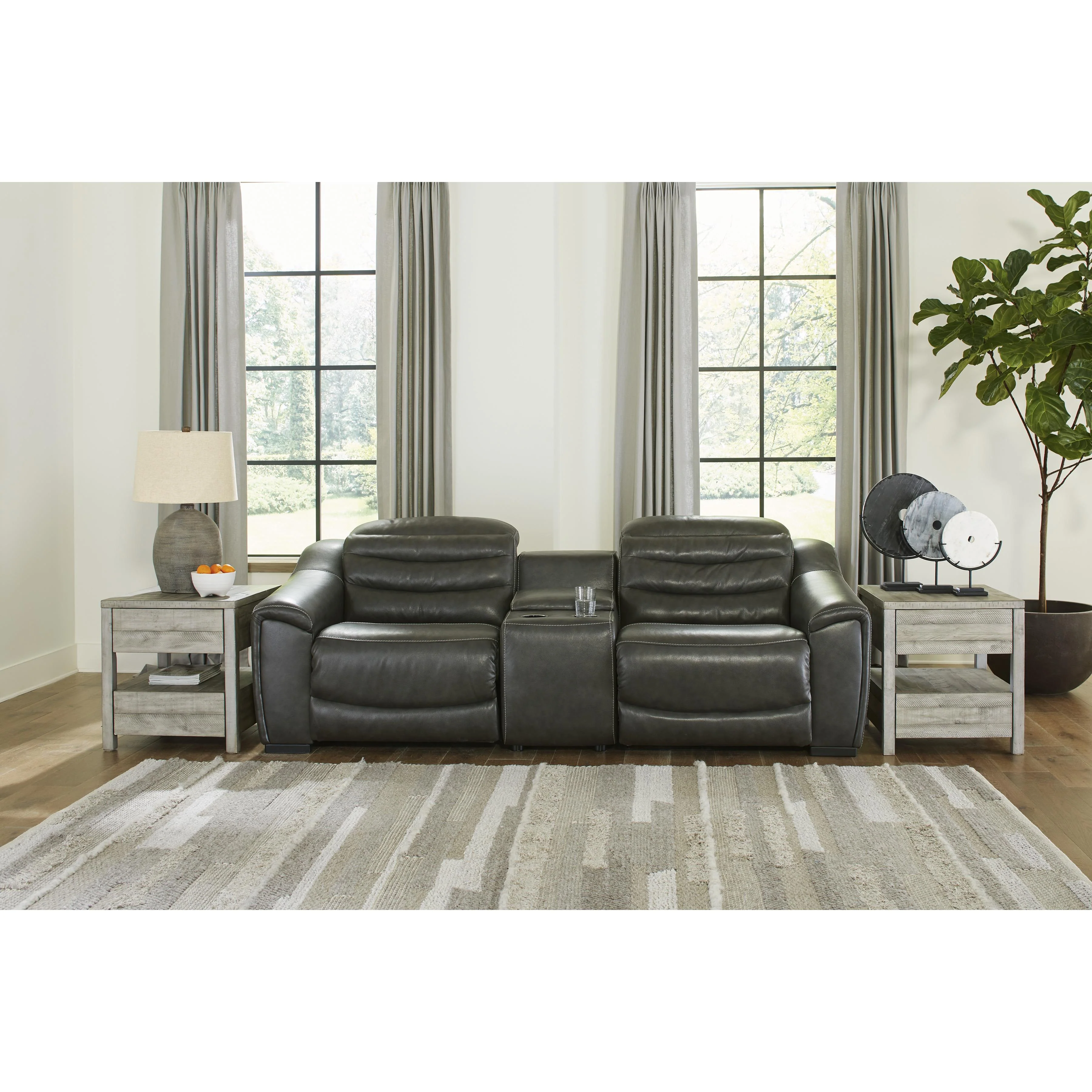 Signature Design by Ashley Center Line U63404S2 3 pc Power Reclining Loveseat with Console - Image 2