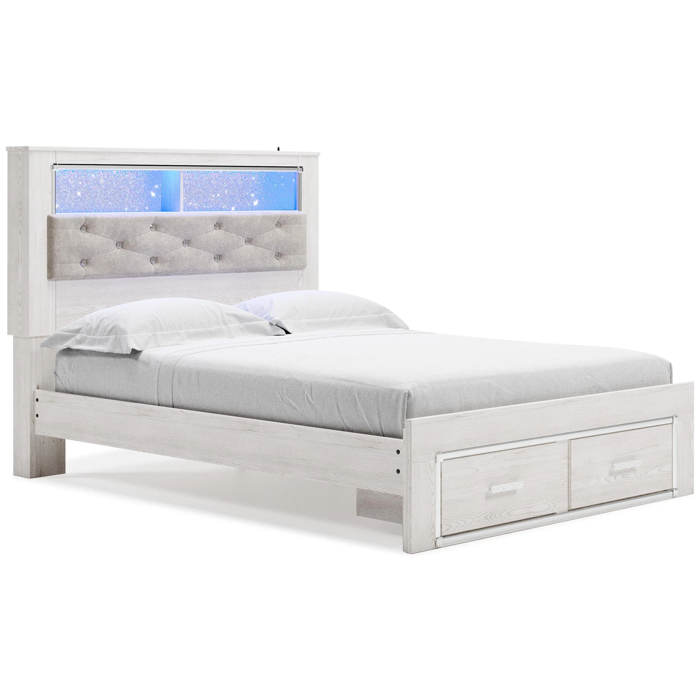 Signature Design by Ashley Altyra B2640B19 Queen Upholstered Bookcase Bed with Storage - Image 1
