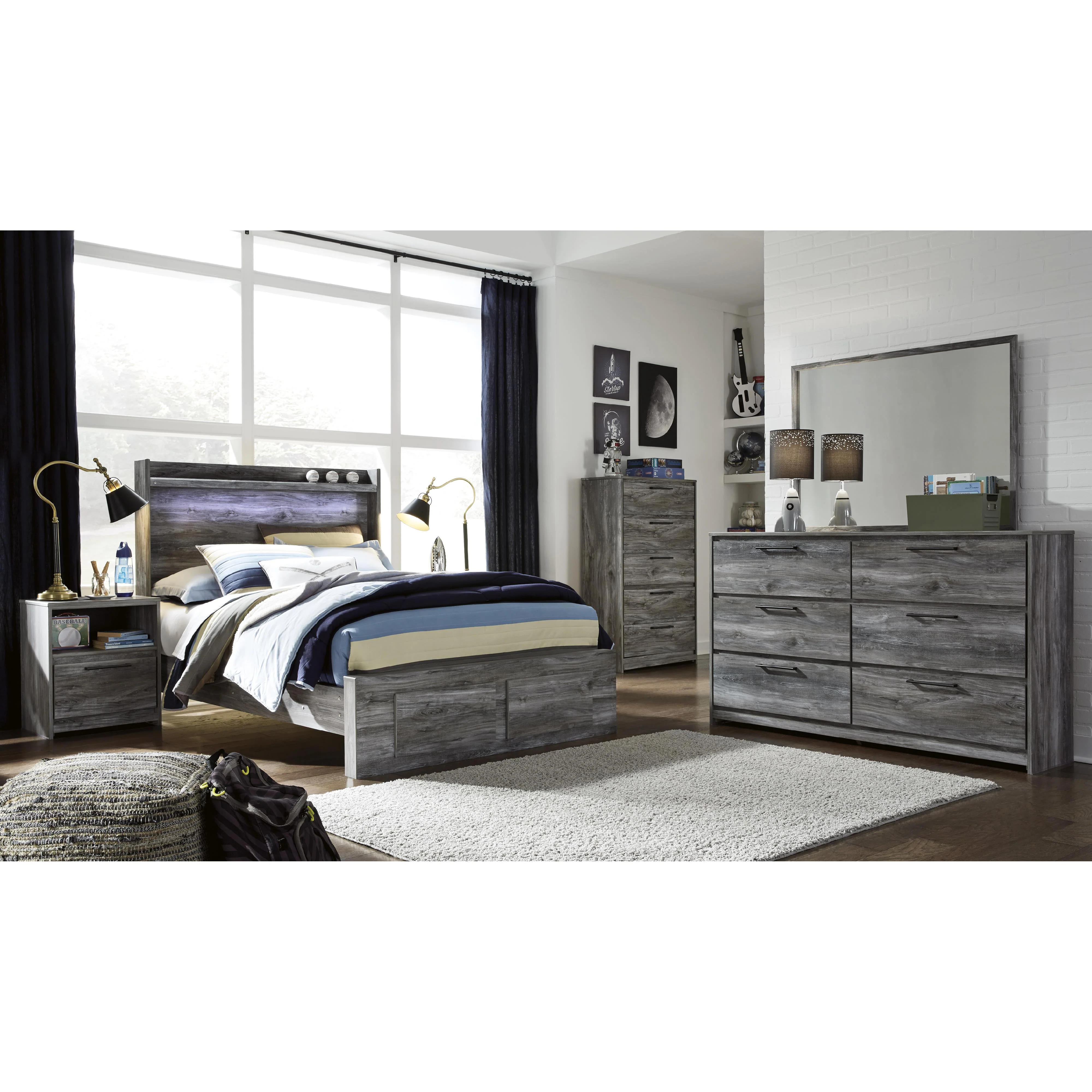 Signature Design by Ashley Baystorm B221B34 Full Panel Bed with 2 Storage Drawers - Image 3