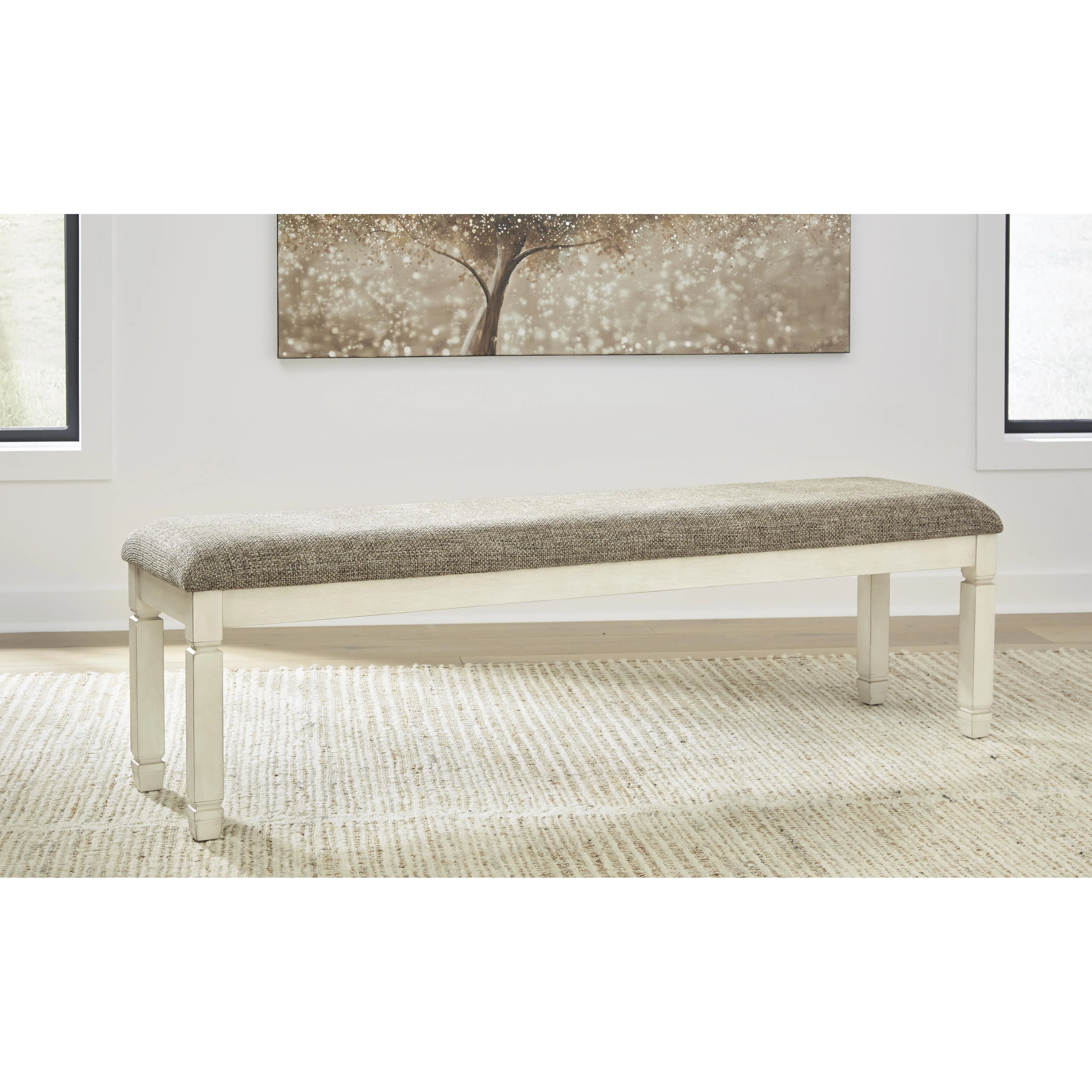 Signature Design by Ashley Bolanburg D647-08 Extra Large Upholstered Dining Room Bench - Image 3