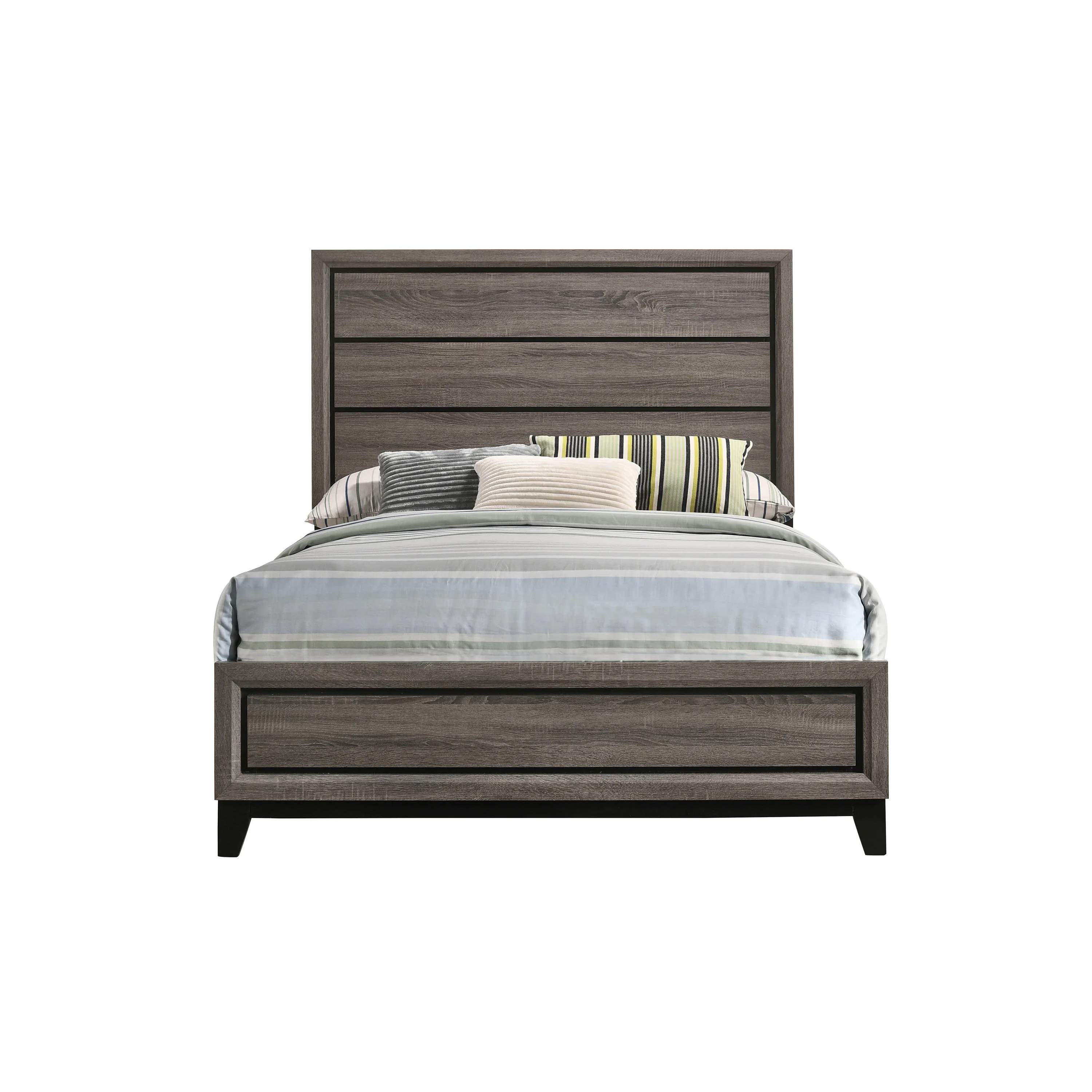 Coaster Furniture Watson 212421KW Wood California King Panel Bed - Grey Oak - Image 2