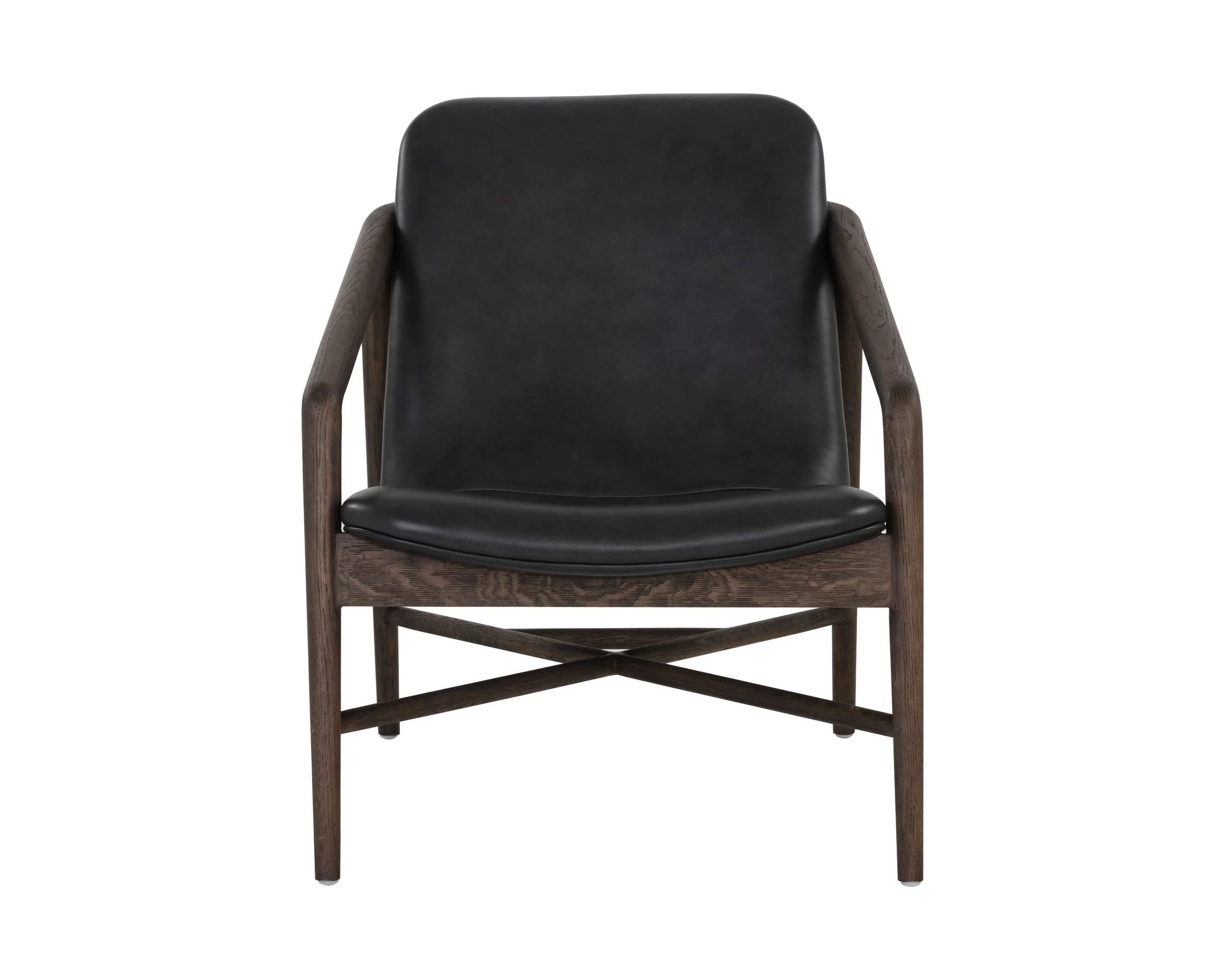 Cinelli Lounge Chair - Distressed Brown - Brentwood Charcoal Leather - Image 2