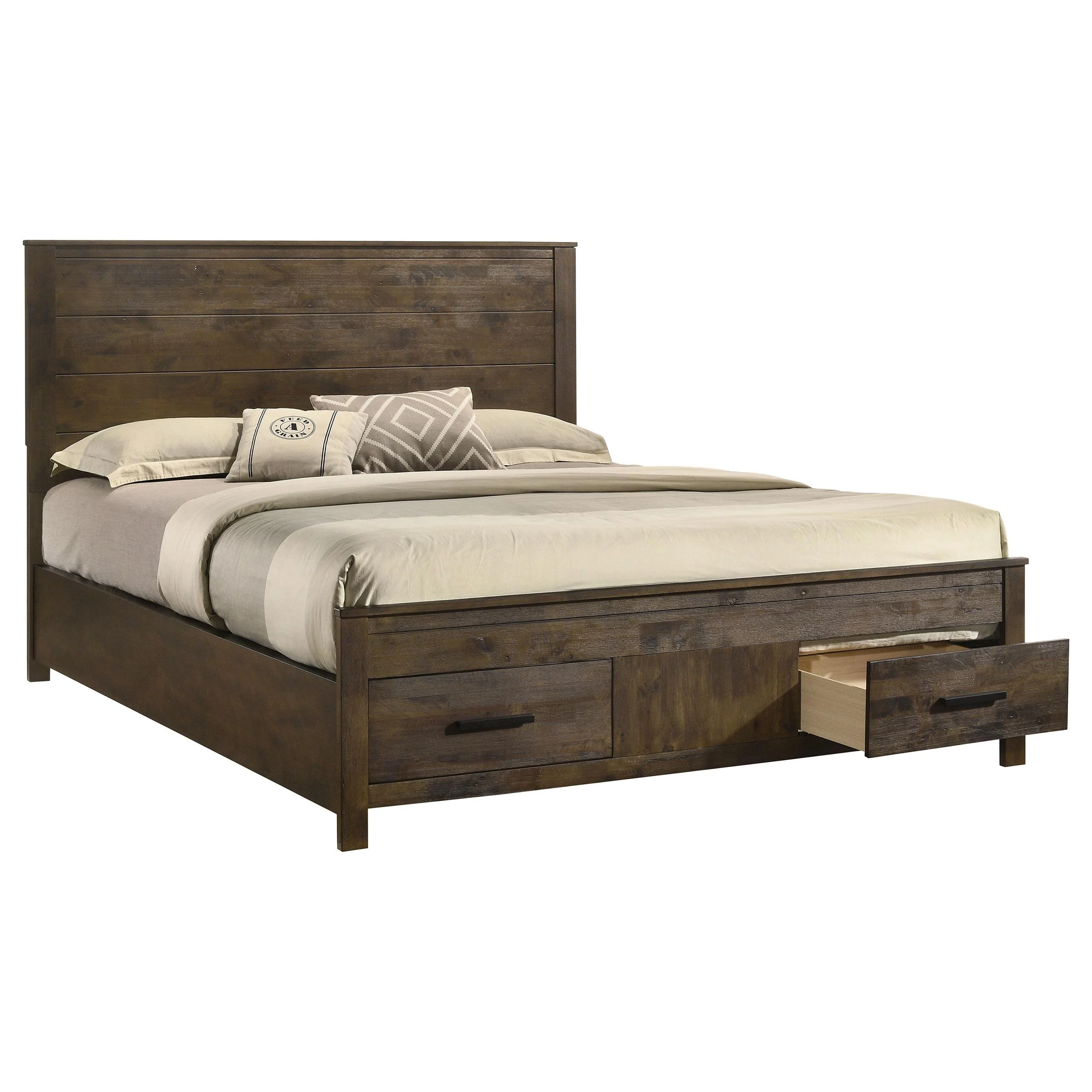 Coaster Furniture Woodmont 222631KW California King Storage Bed - Rustic Golden Brown - Image 2