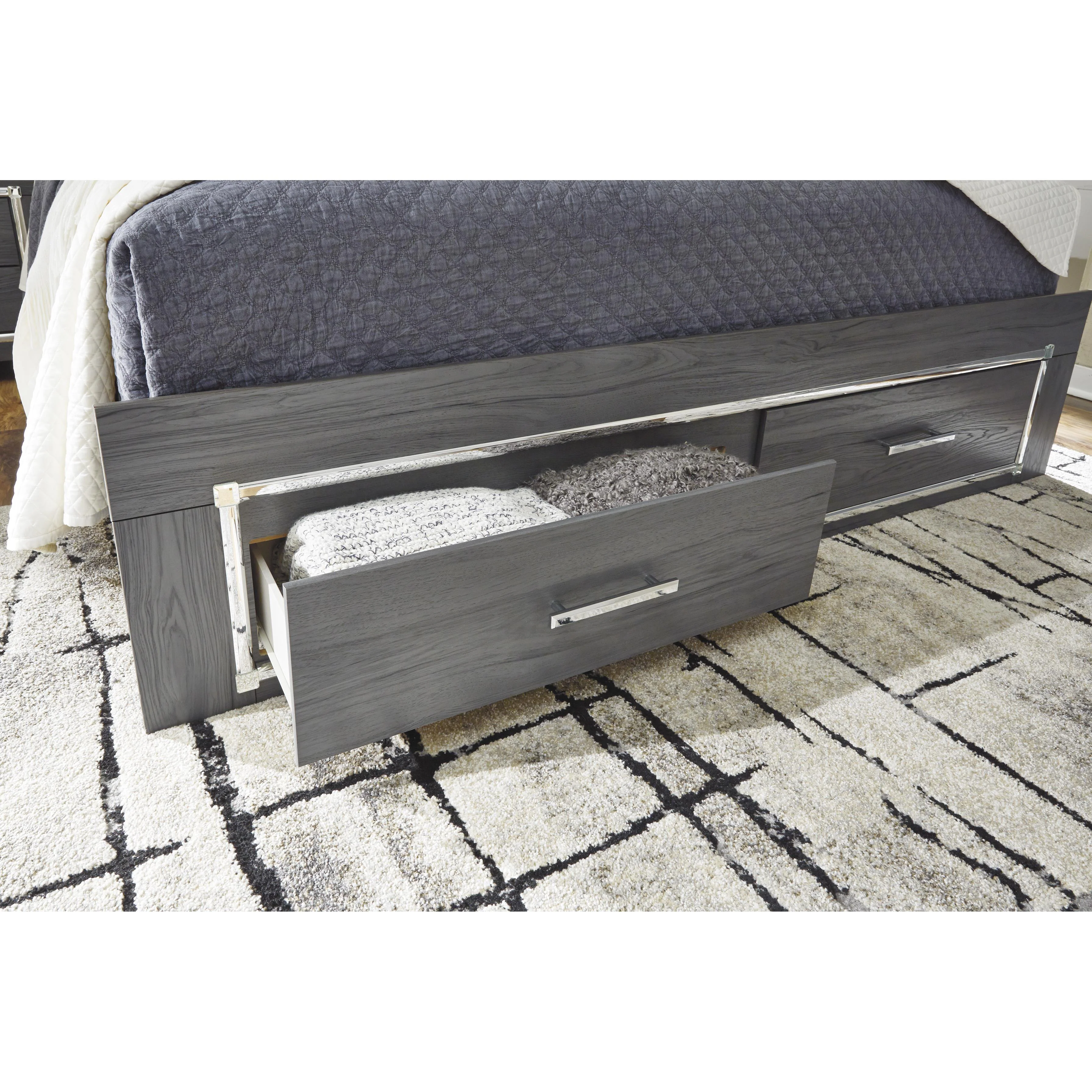 Signature Design by Ashley Lodanna B214B12 Queen Panel Bed with 2 Storage Drawers - Image 3