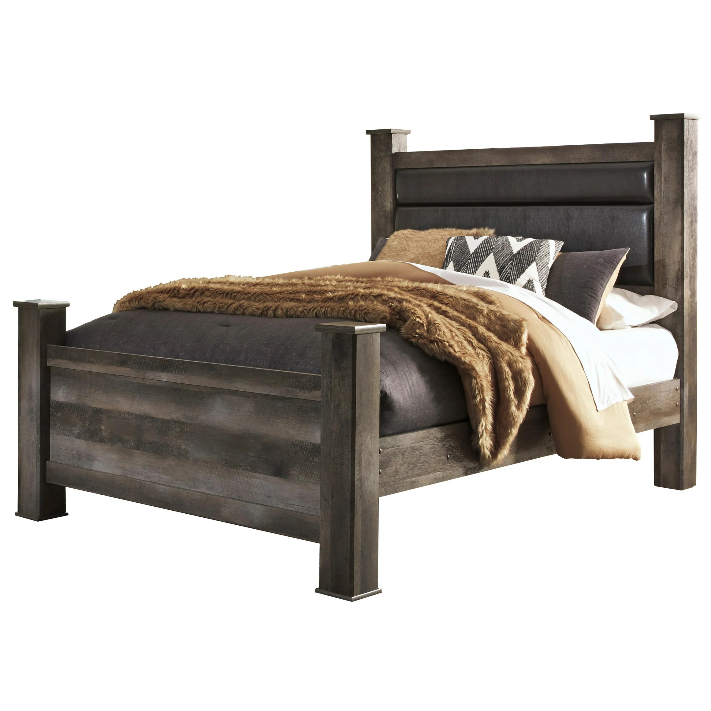 Signature Design by Ashley Wynnlow B440B7 Queen Upholstered Poster Bed - Image 1